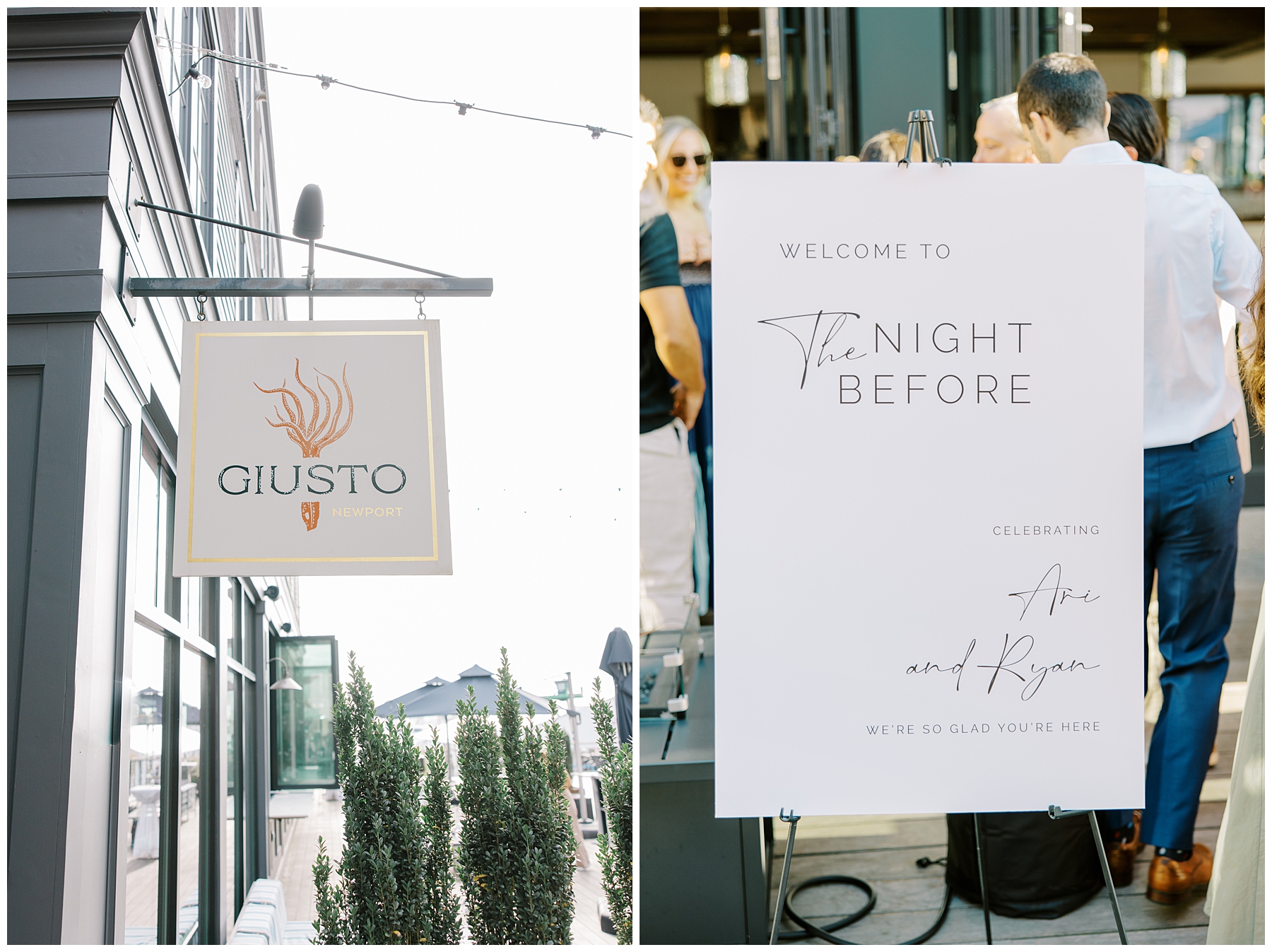 Night before wedding celebration at Giusto in Newport