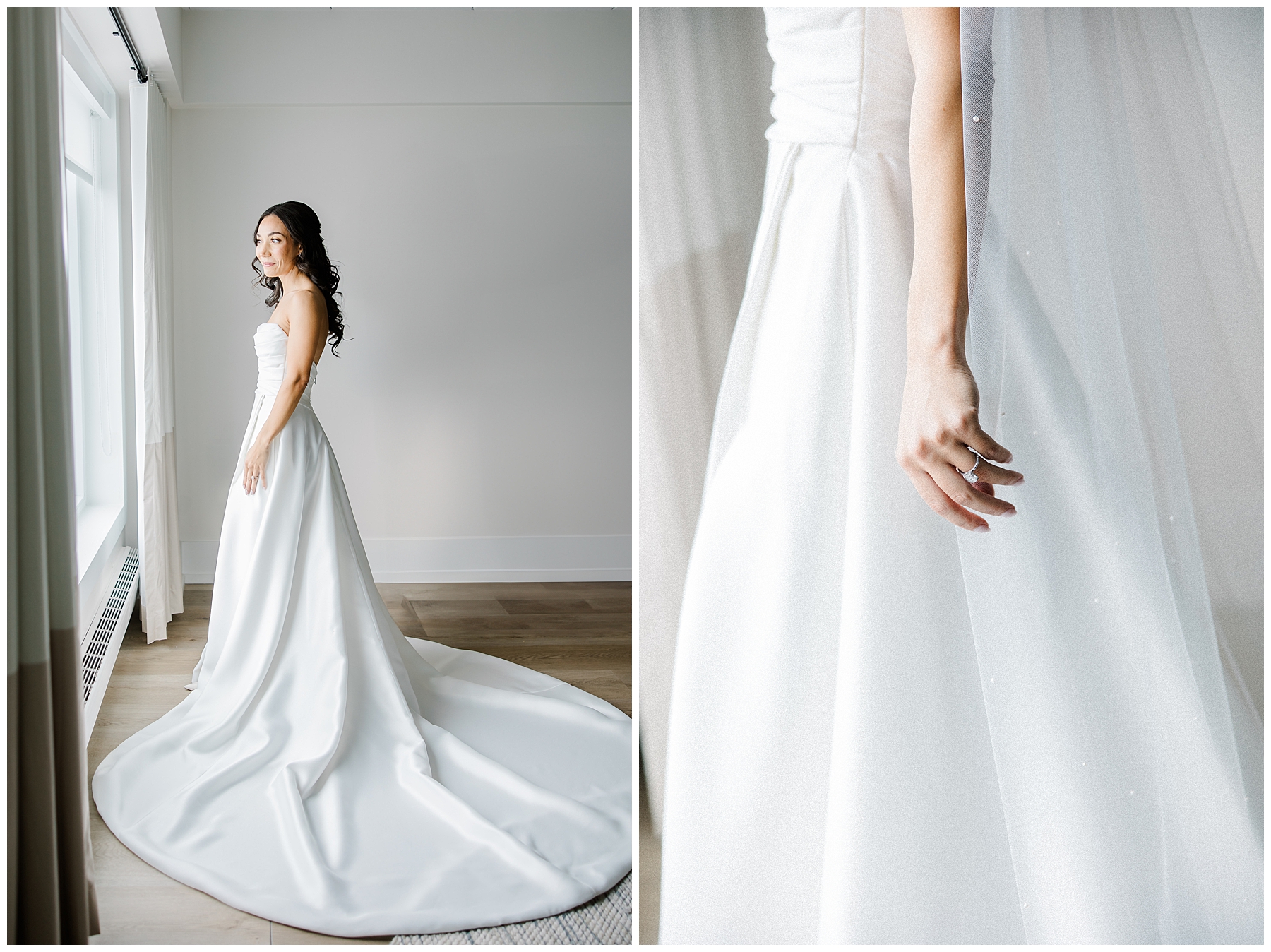 bride in elegant wedding dress