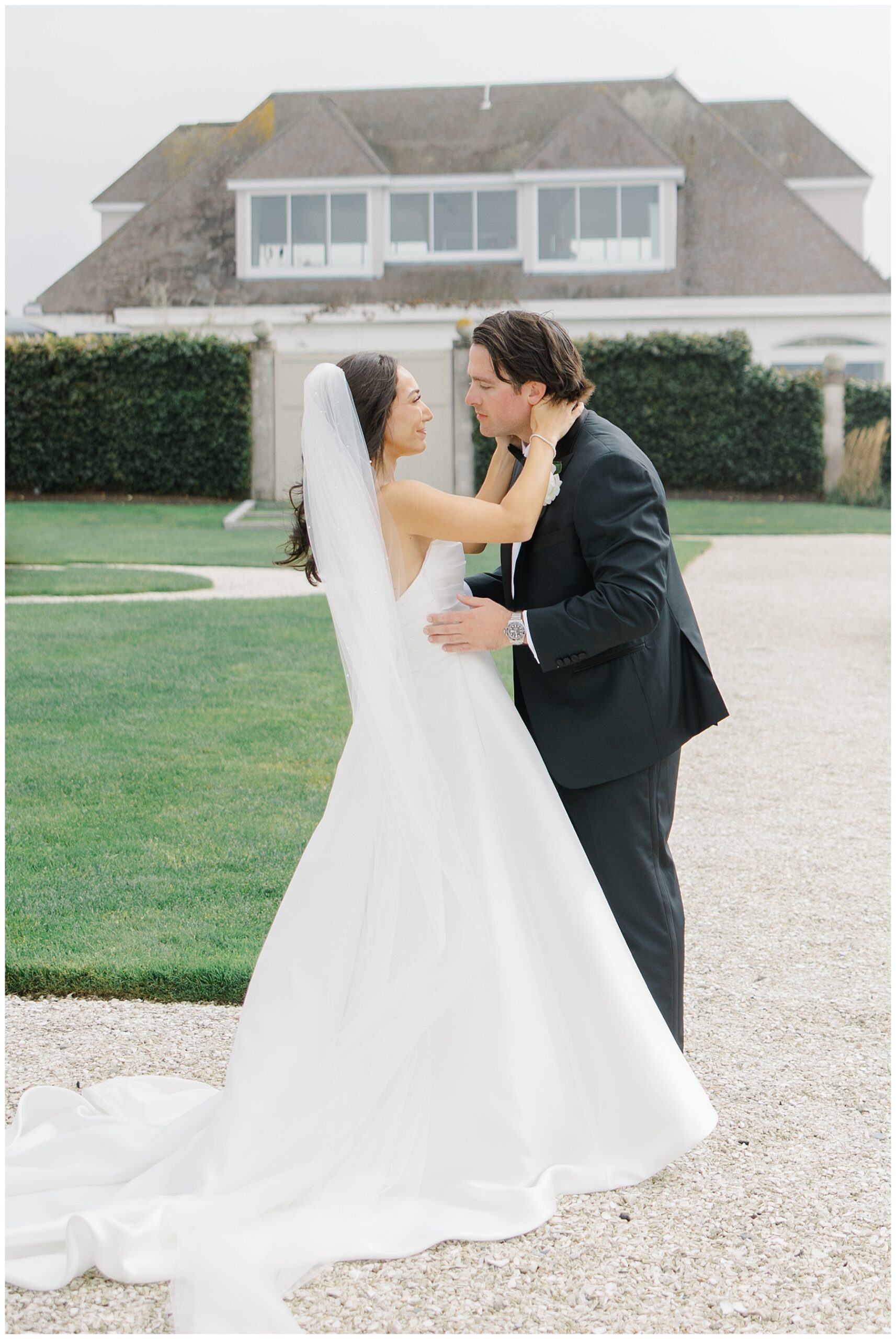 bride and groom first look