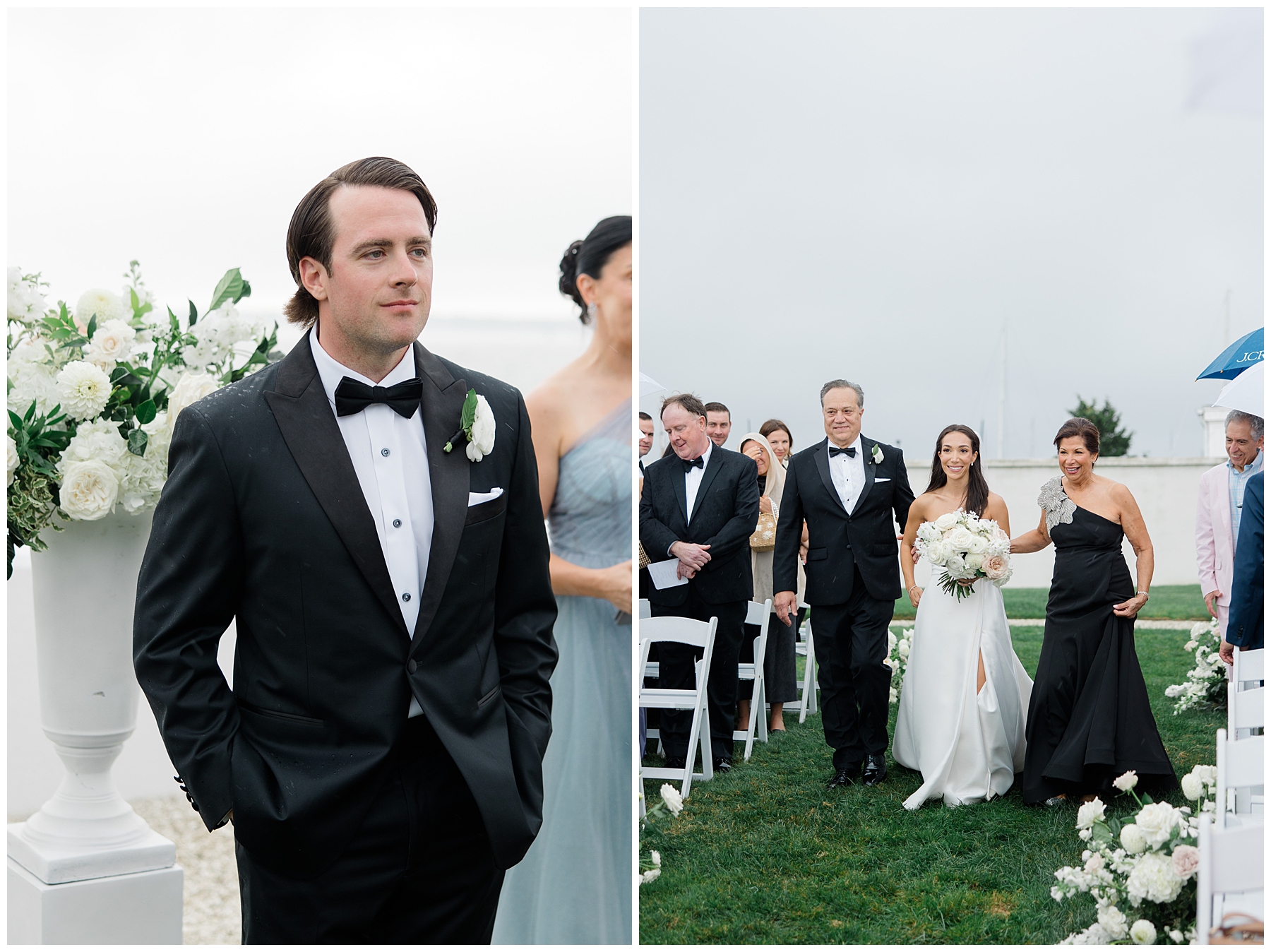 groom waiting from bride at wedding ceremony
