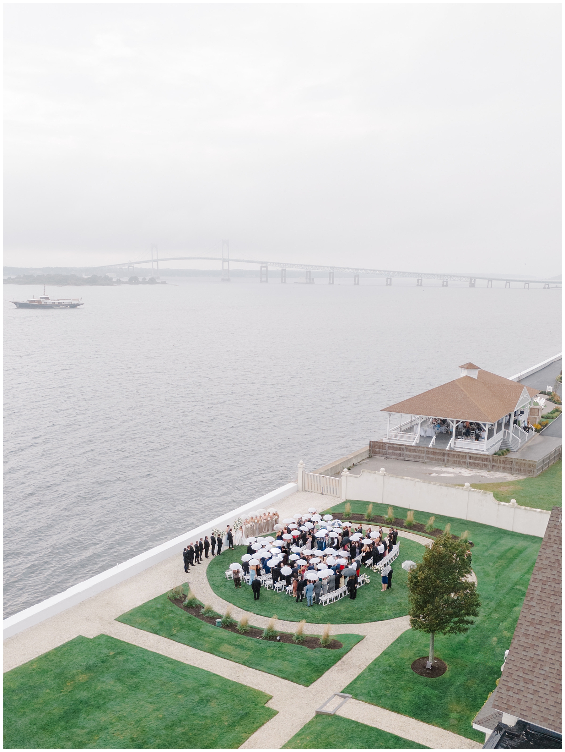 outdoor waterfront wedding ceremony in Newport, RI