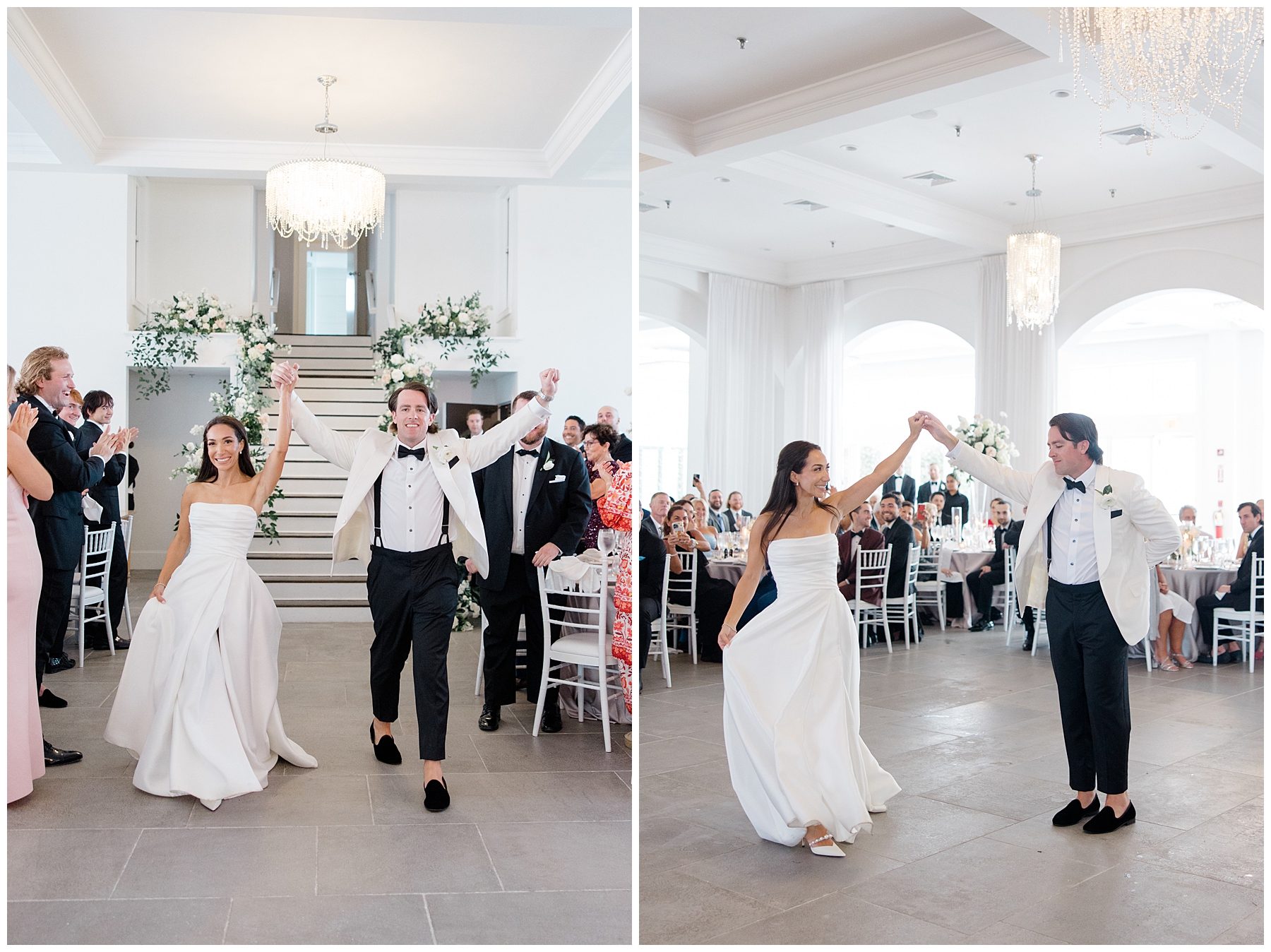 bride and groom enter reception