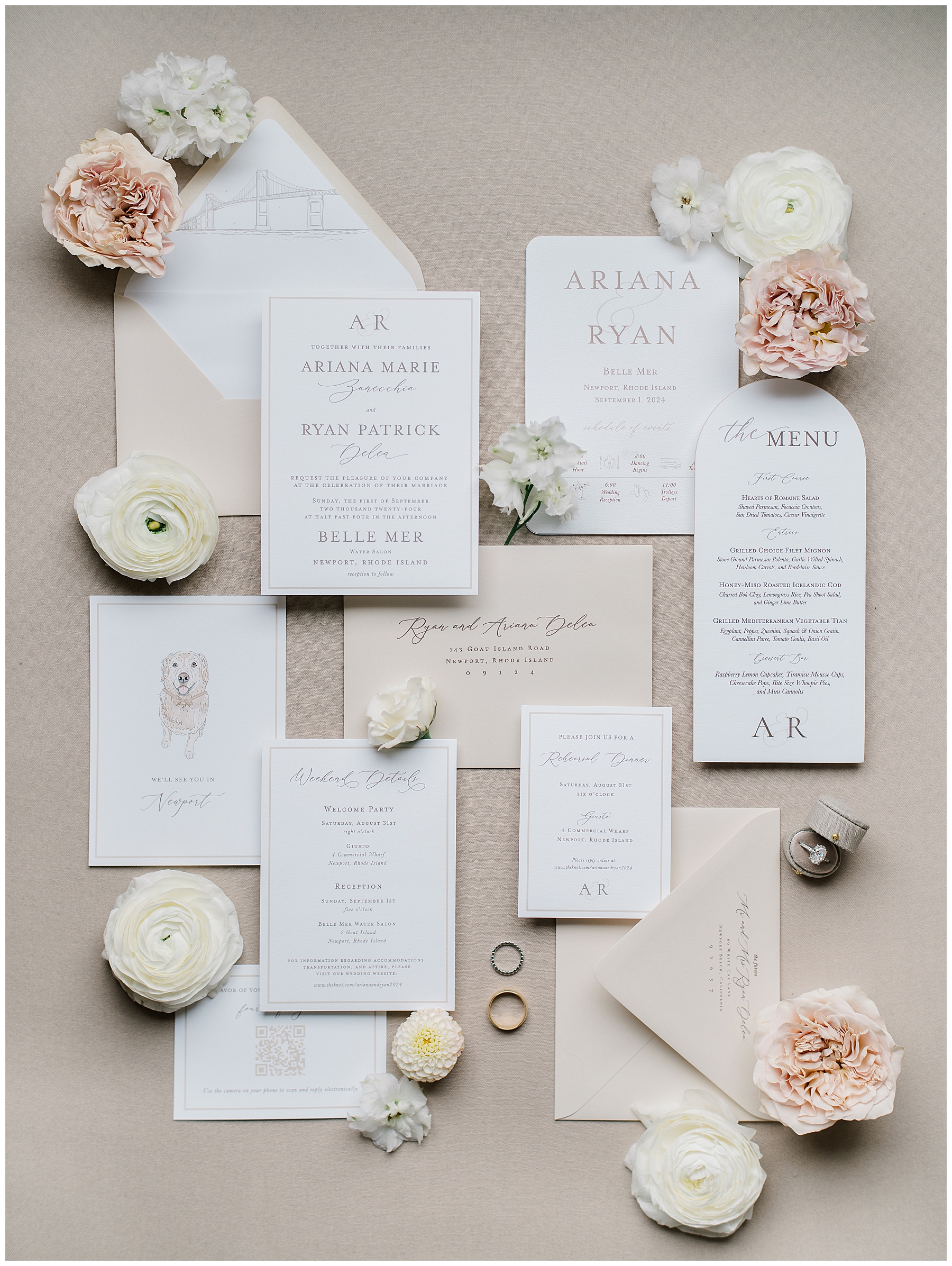 elegant wedding invitation suite