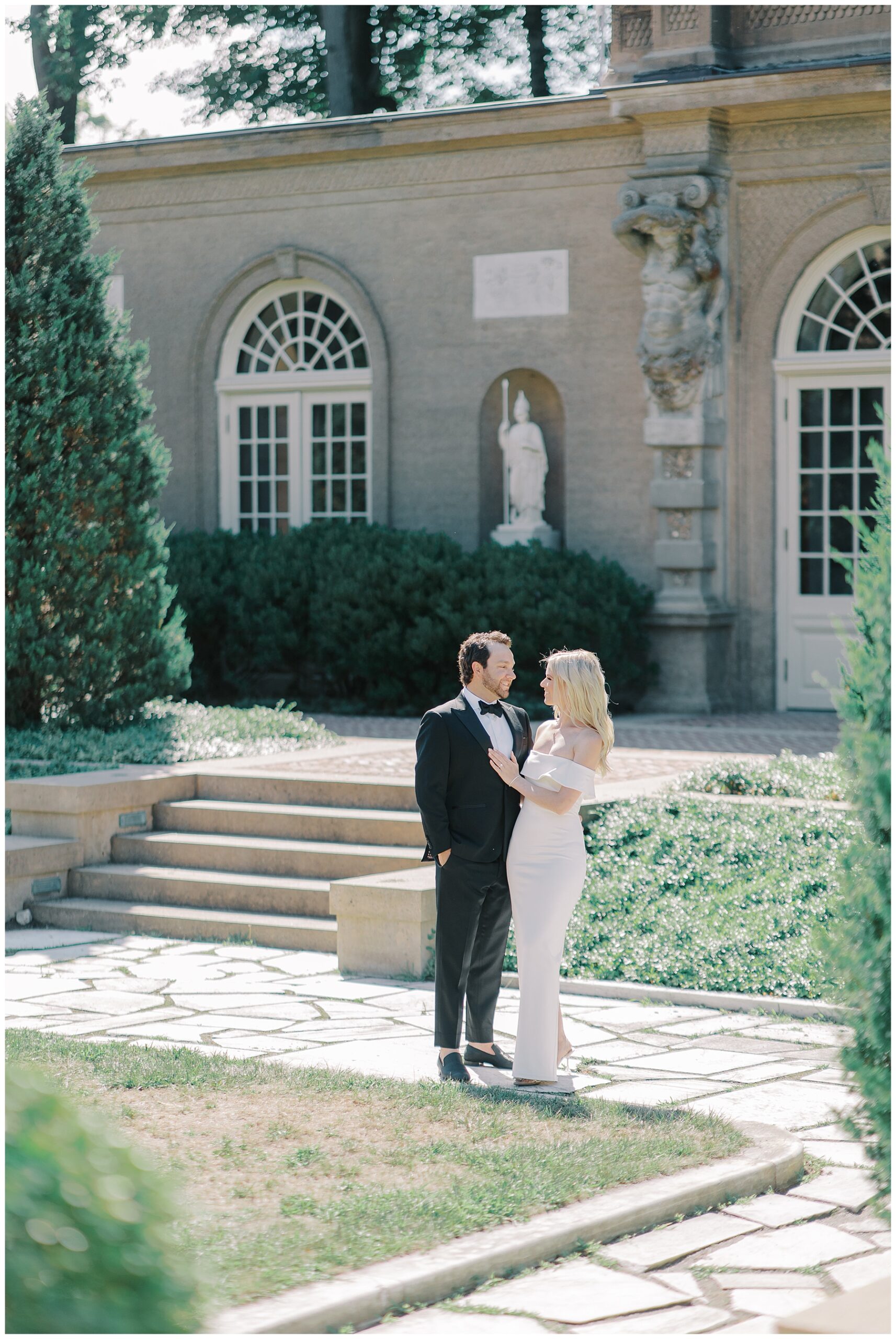 high end engagement session at elegant Ipswich, MA venue, Crane Estate