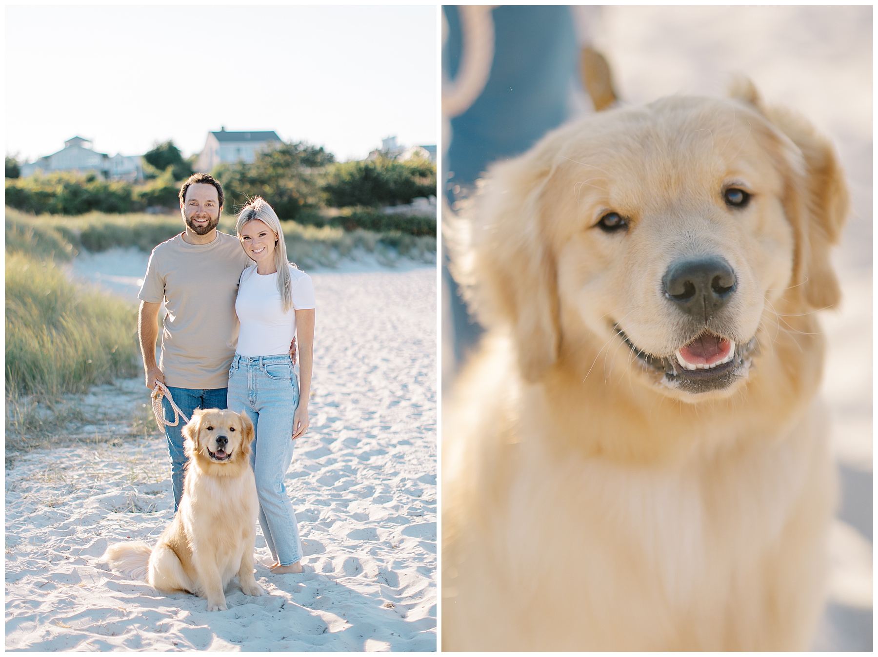 relaxed engagement photos at beach