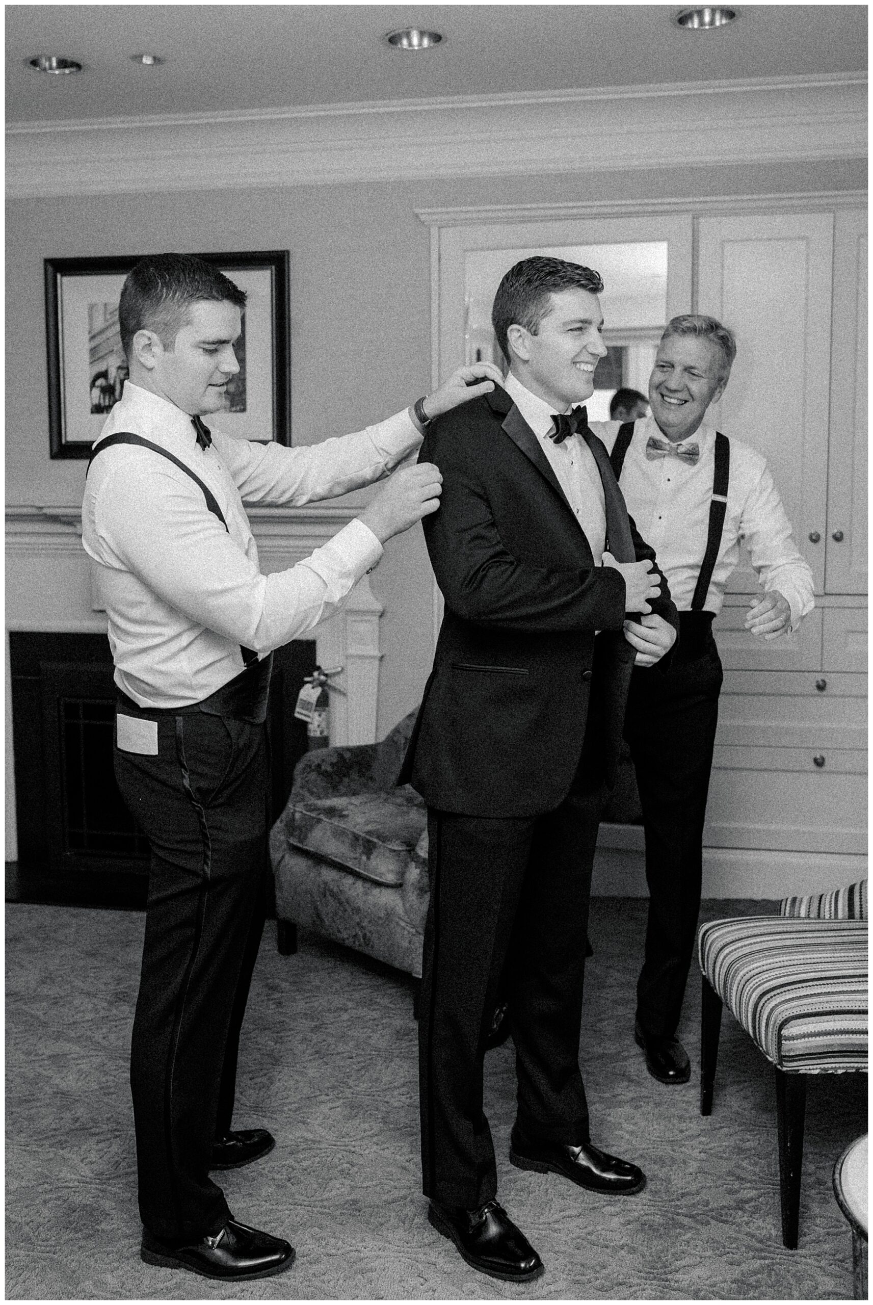 groom getting ready before wedding