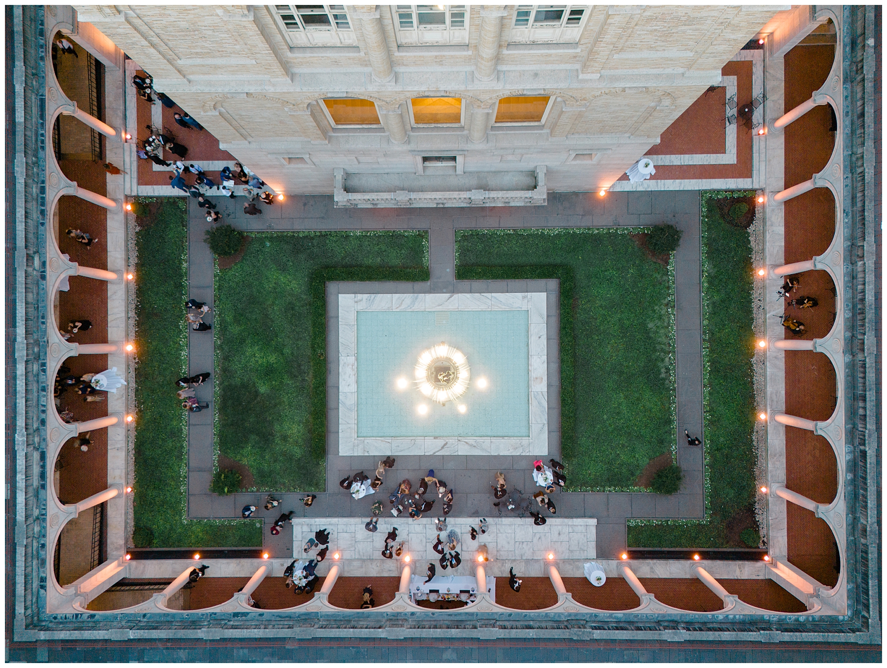 aerial view of courtyard