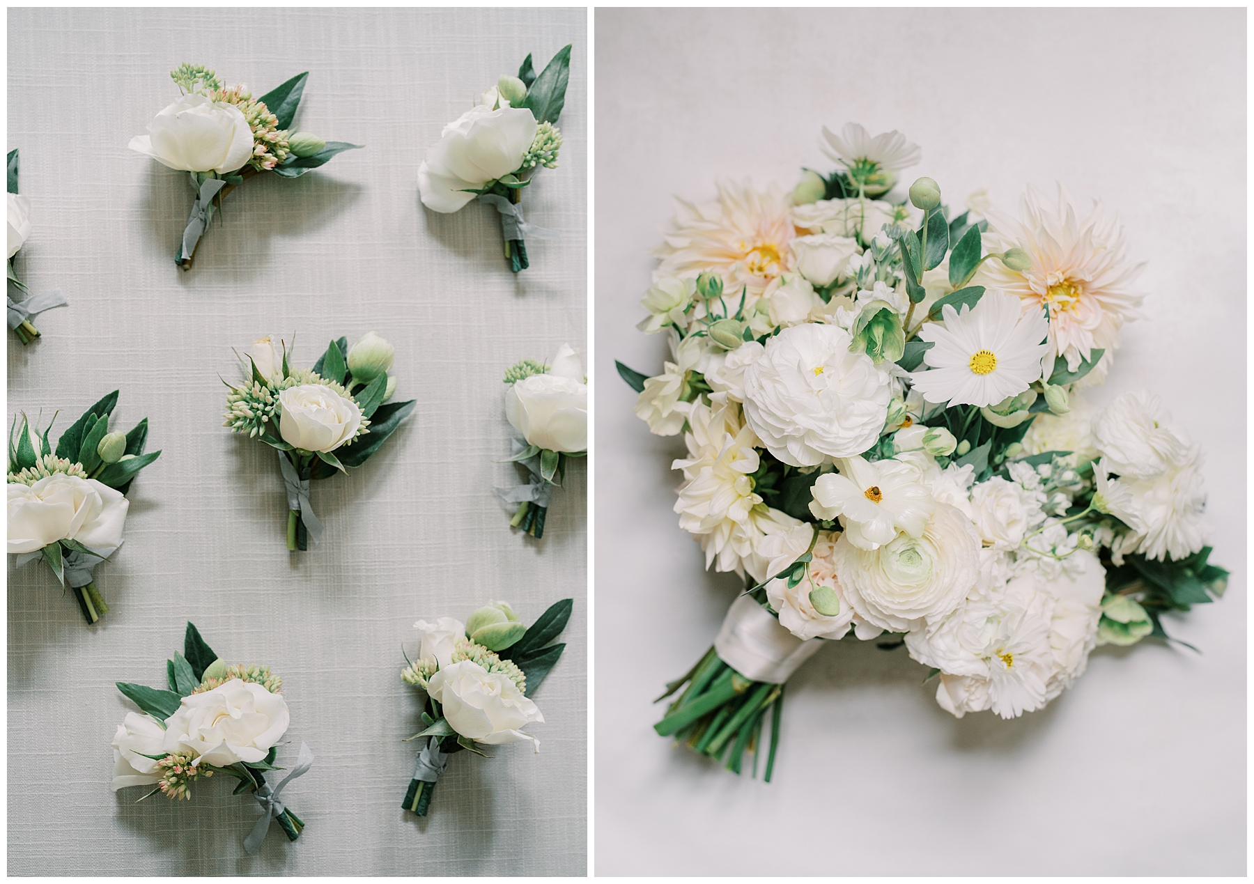 crisp white wedding flowers