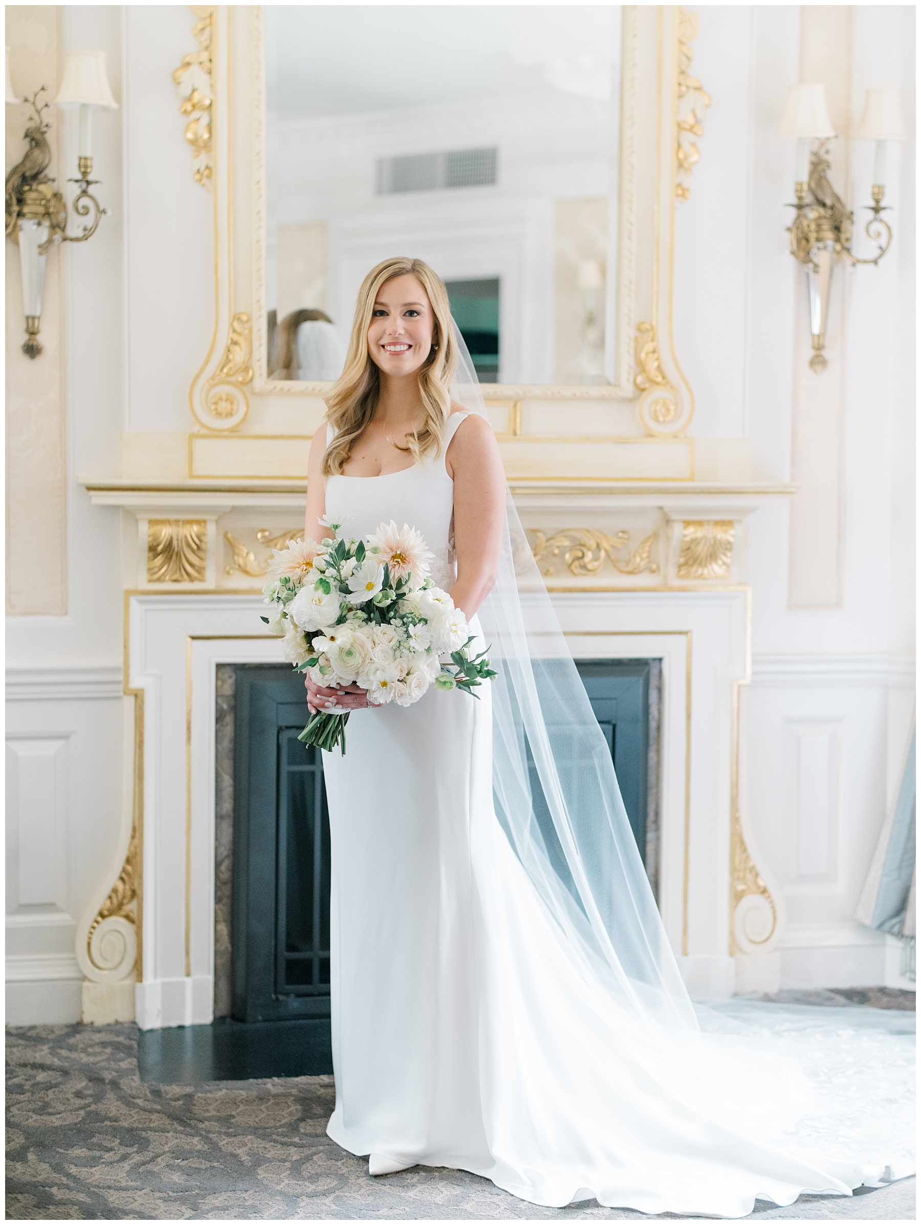 elegant bridal portraits at the Lenox Hotel in Boston
