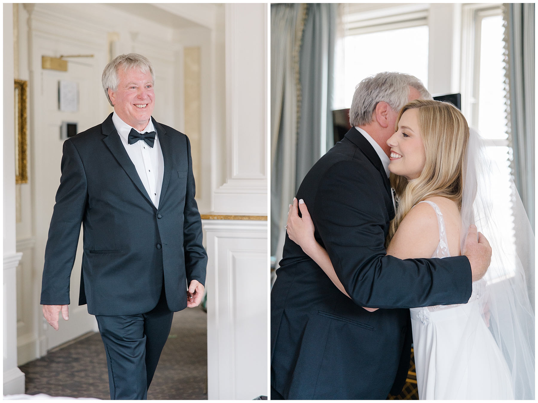 bride's first look with father