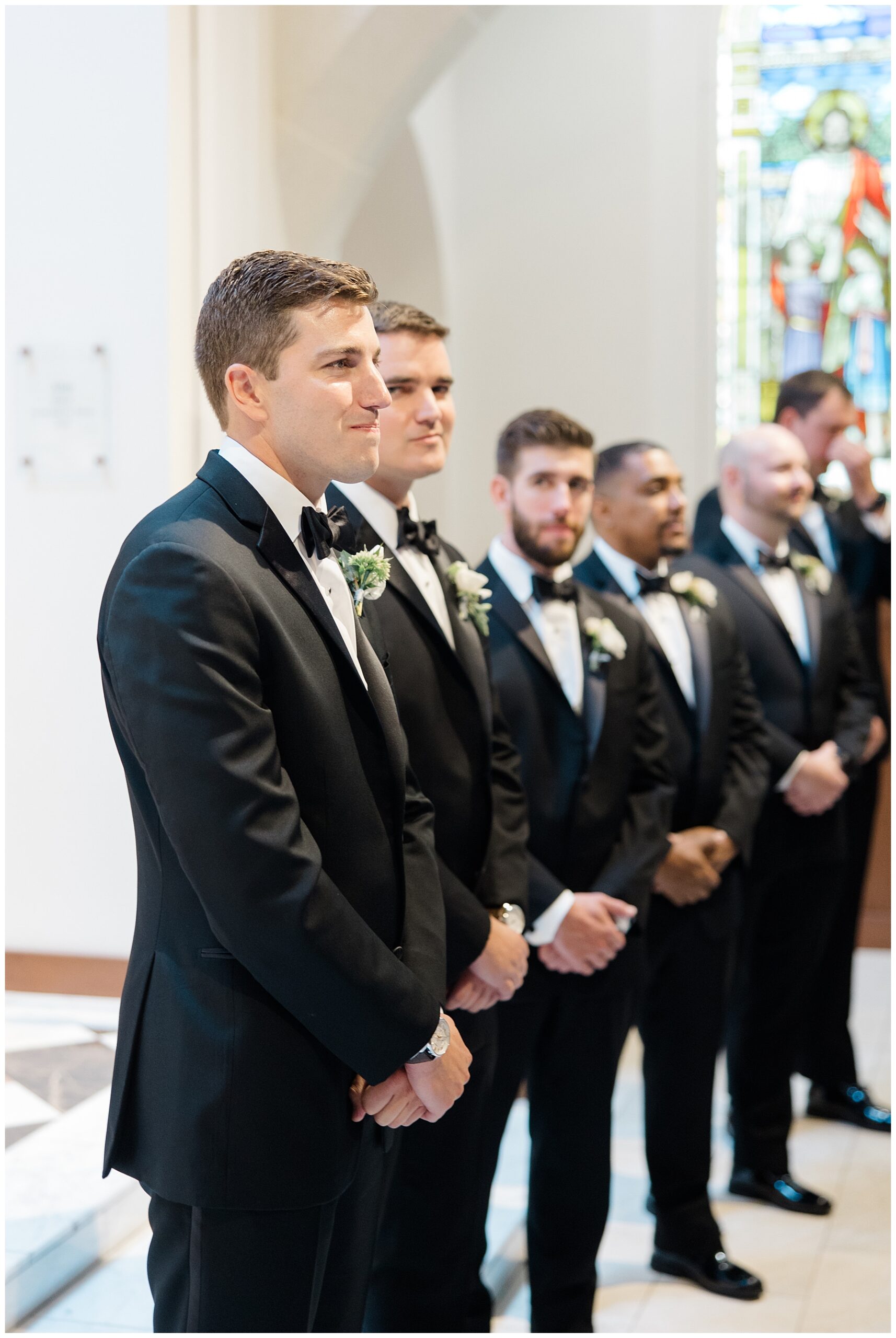 groom gets emotional watching bride come down the aisle