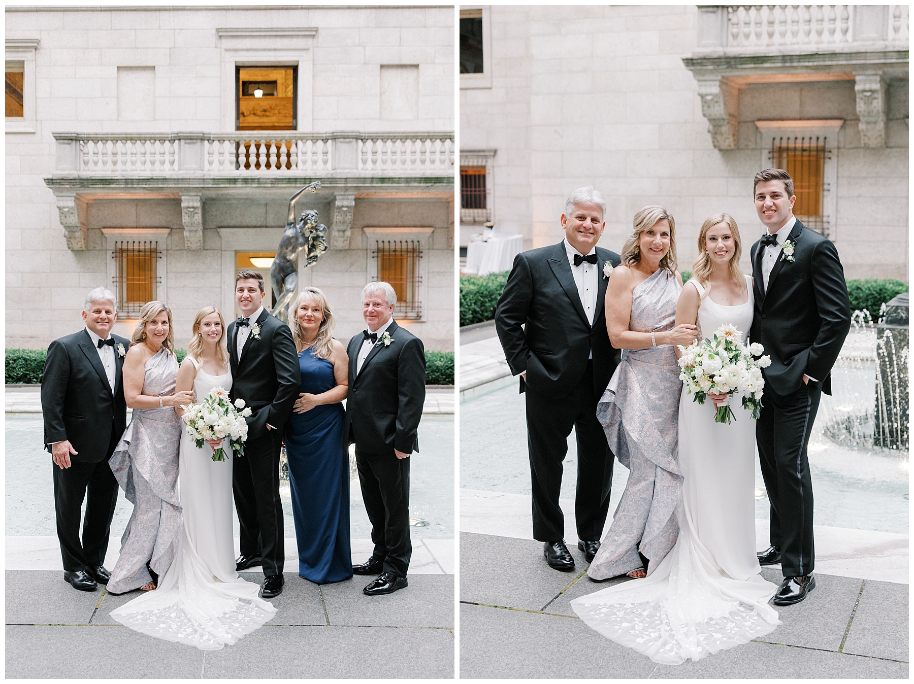 family portraits at wedding