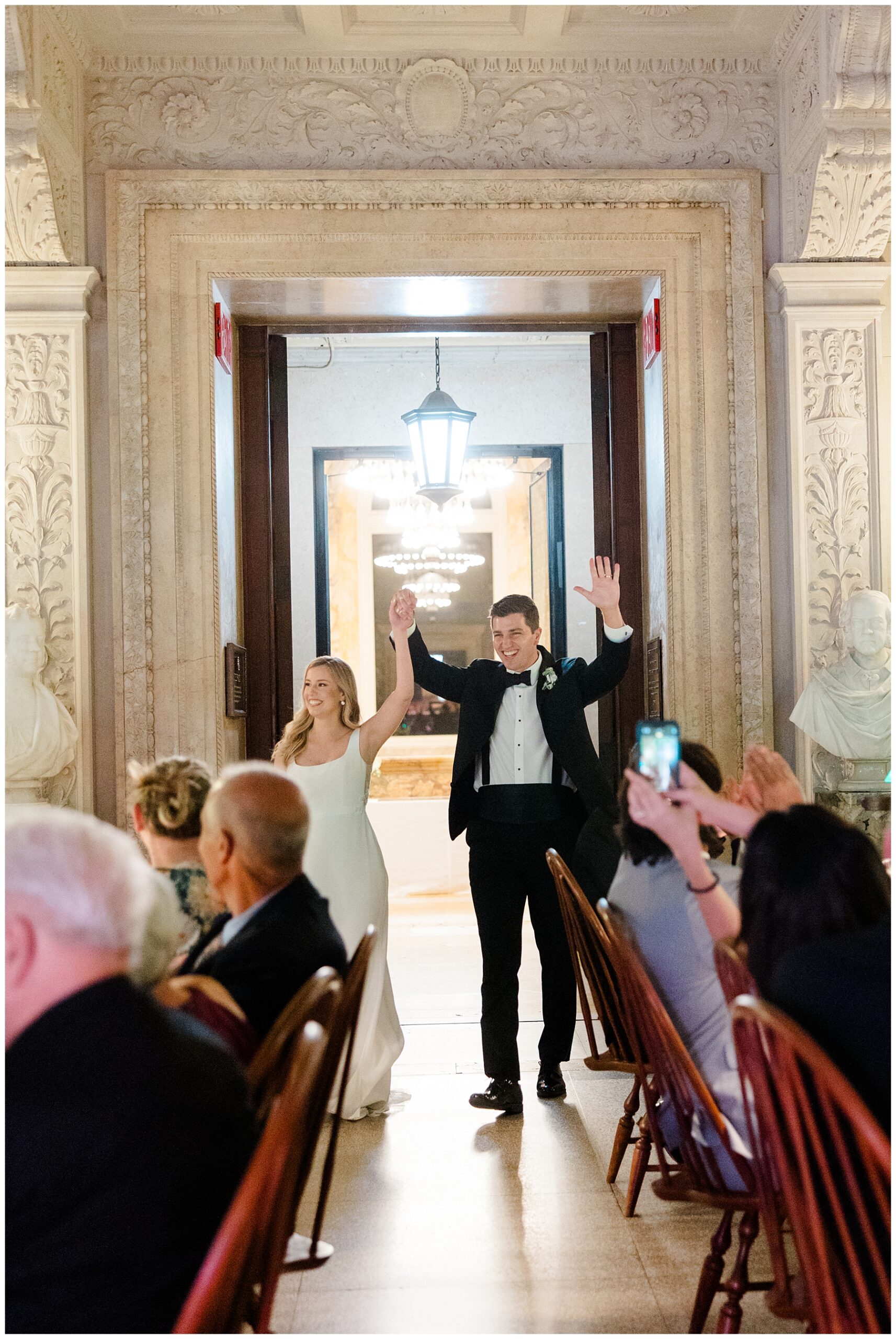 newlyweds enter reception