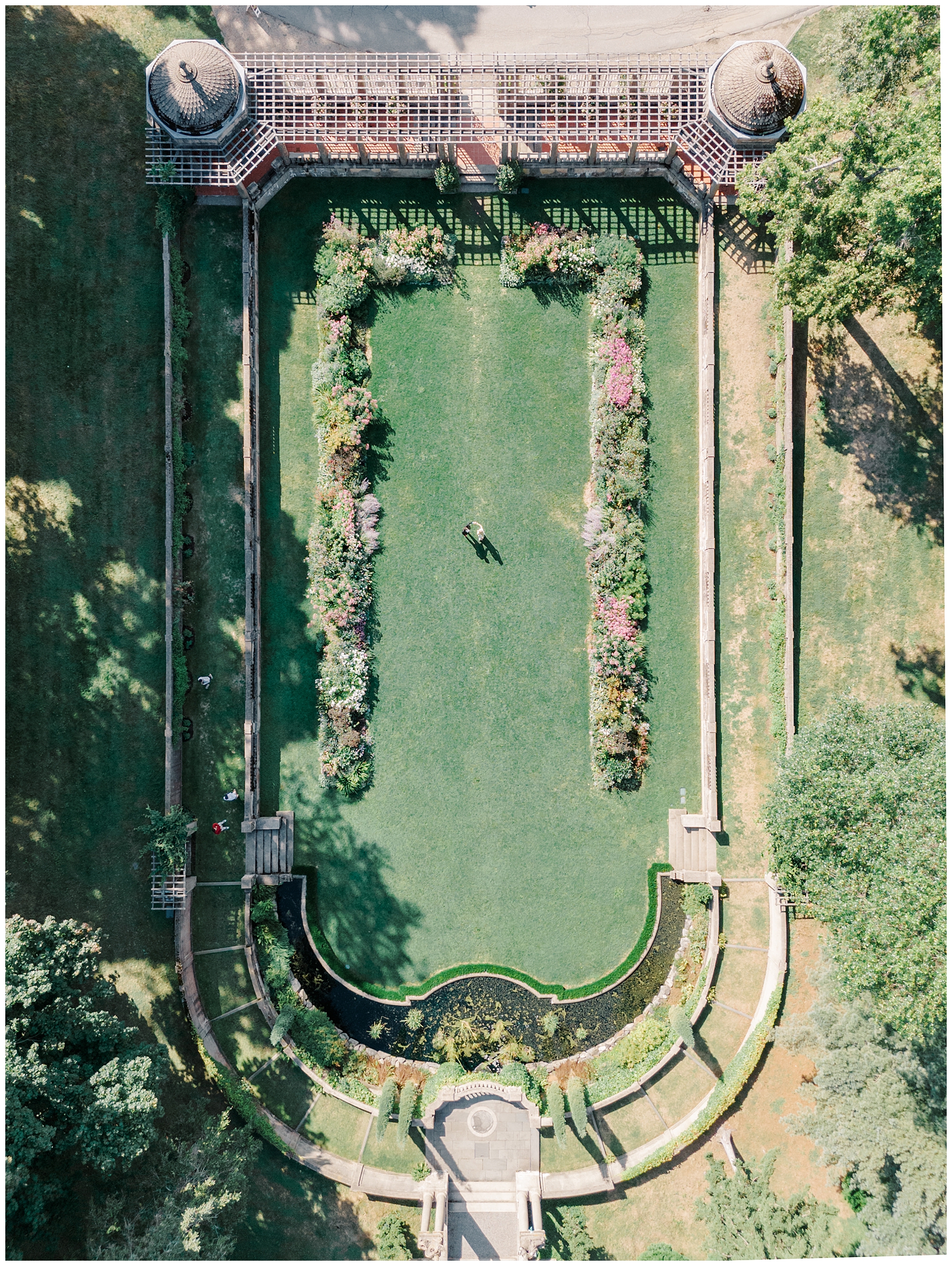 aerial photo from Luxe Crane Estate Engagement Session in Ipswich, MA