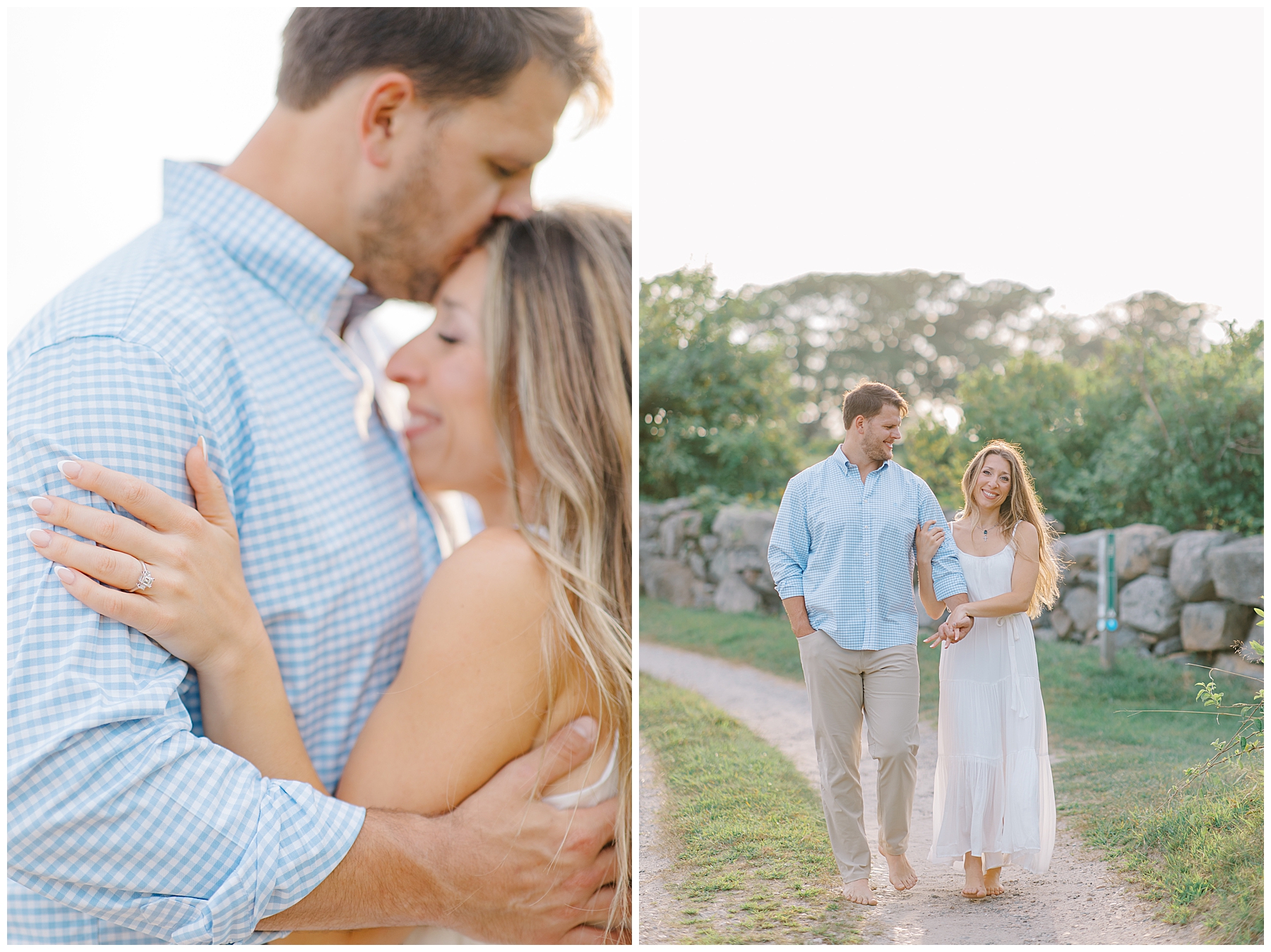 light and airy engagement photos in Westport, MA