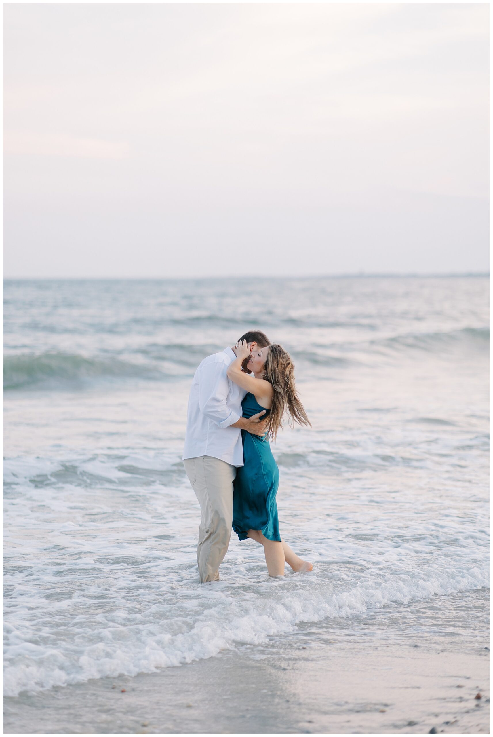 Romantic Westport MA Engagement Session at the beach