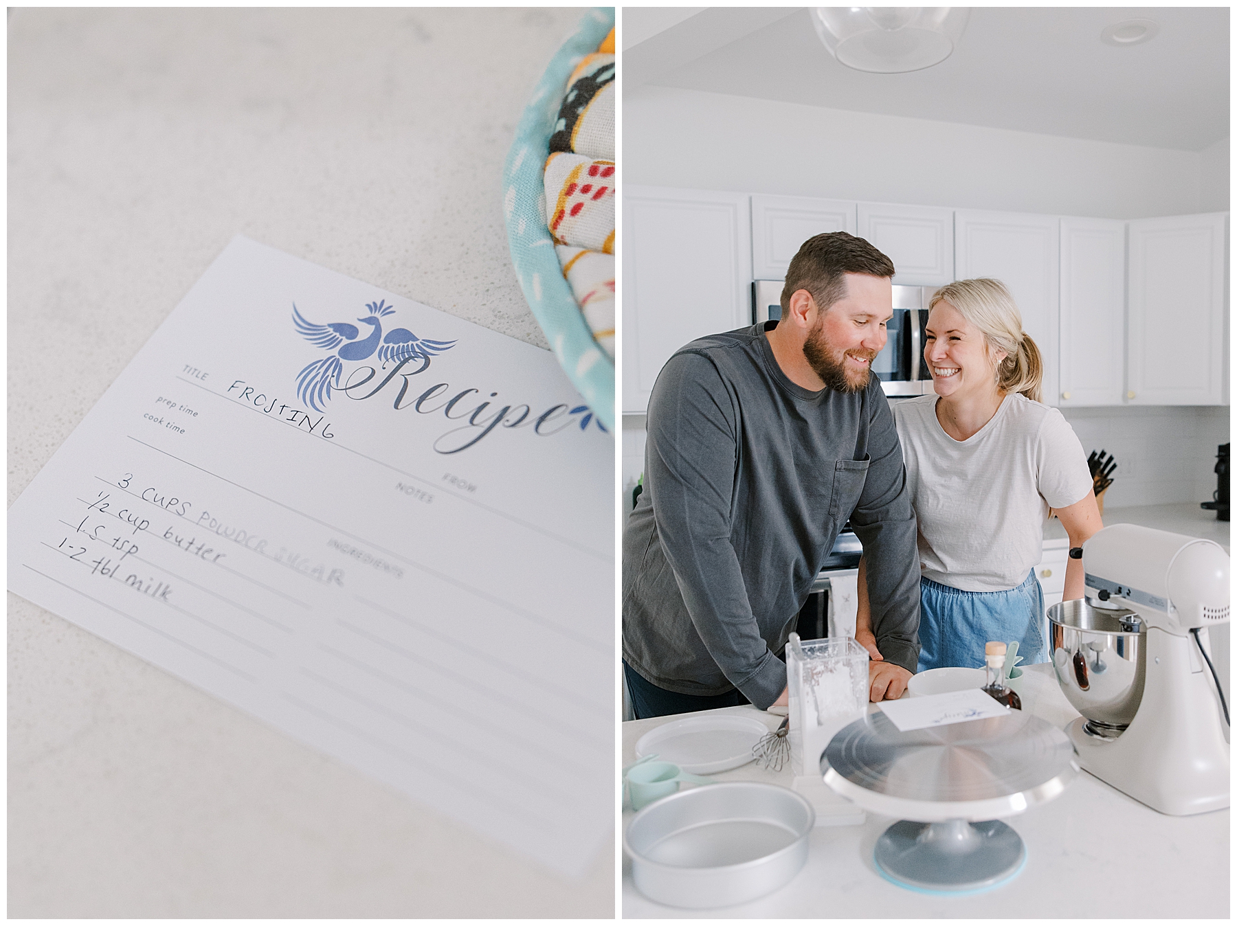 couple make cake together