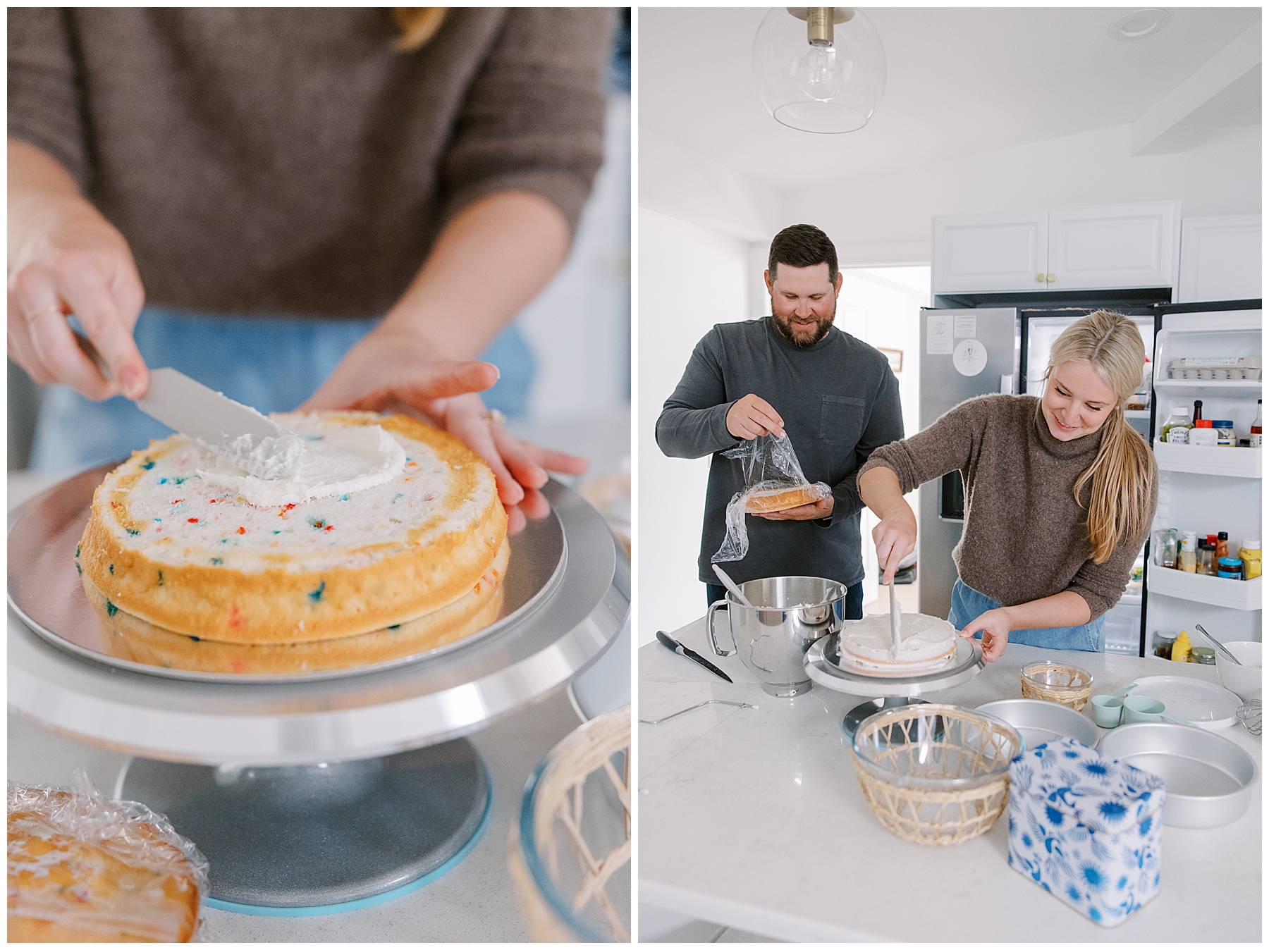 couple ice their wedding cake
