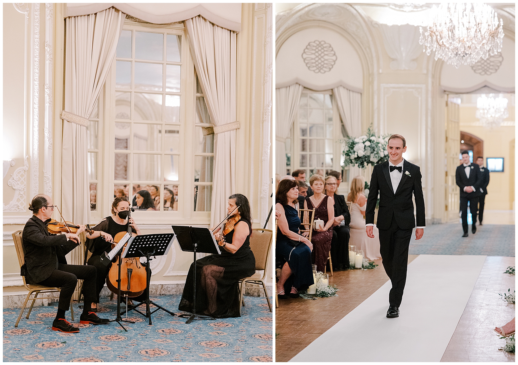 string instruments play at wedding ceremony