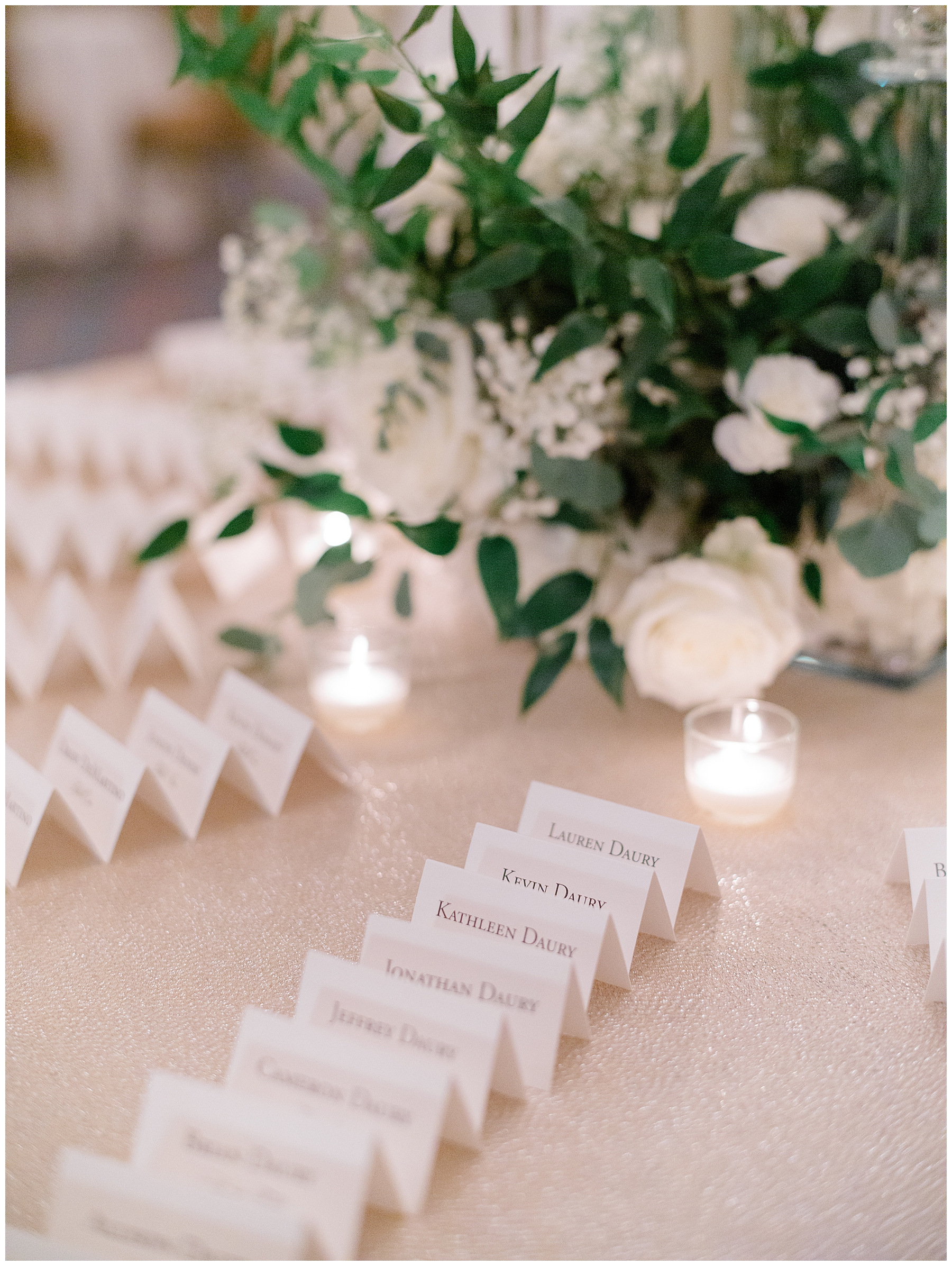 seating chart card display