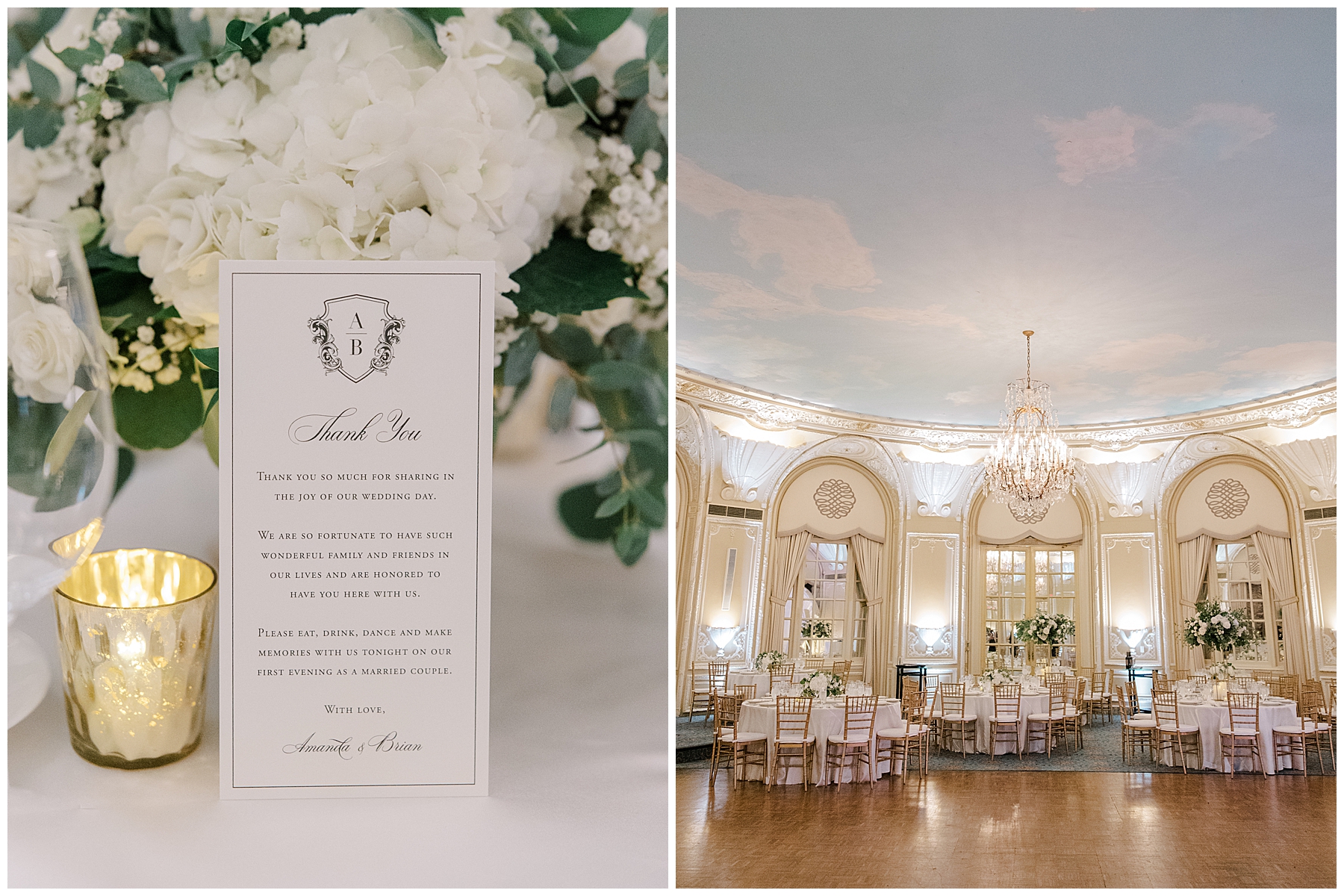 Elegant Fairmont Copley Plaza Wedding reception details