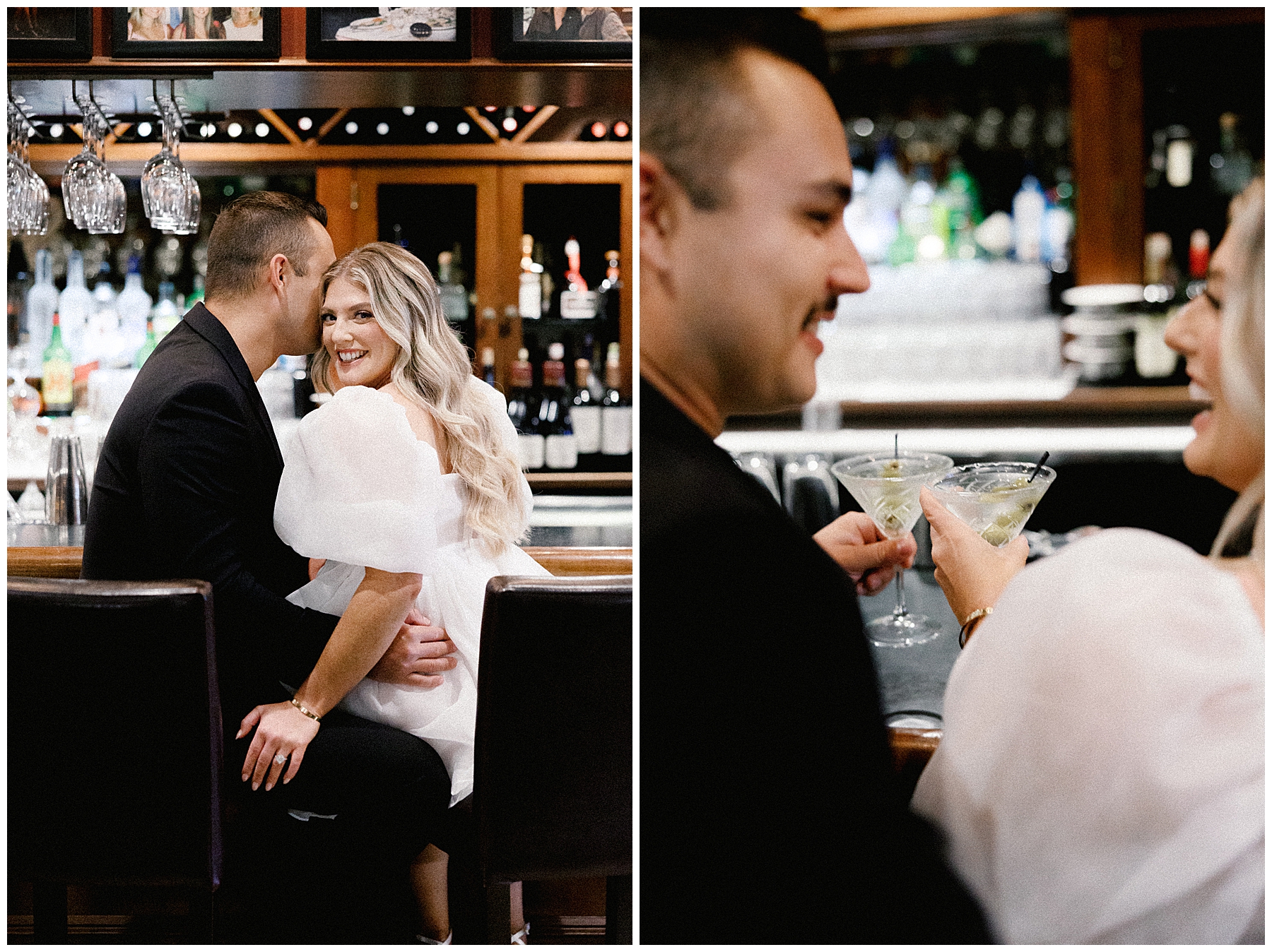 couple sit at bar at Luciano’s Restaurant in Wrentham, MA