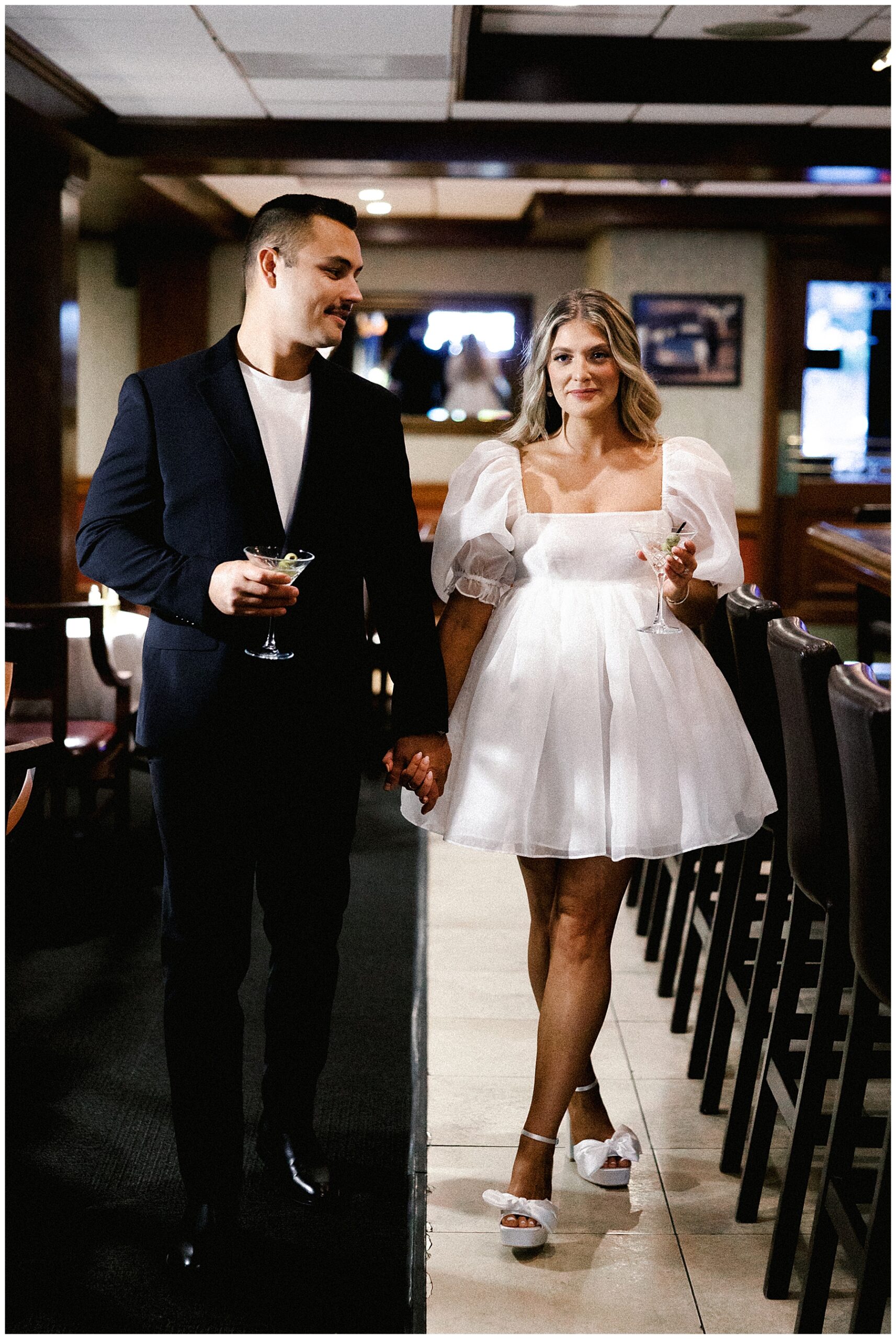 Upscale Romantic Engagement Session at Luciano’s Restaurant