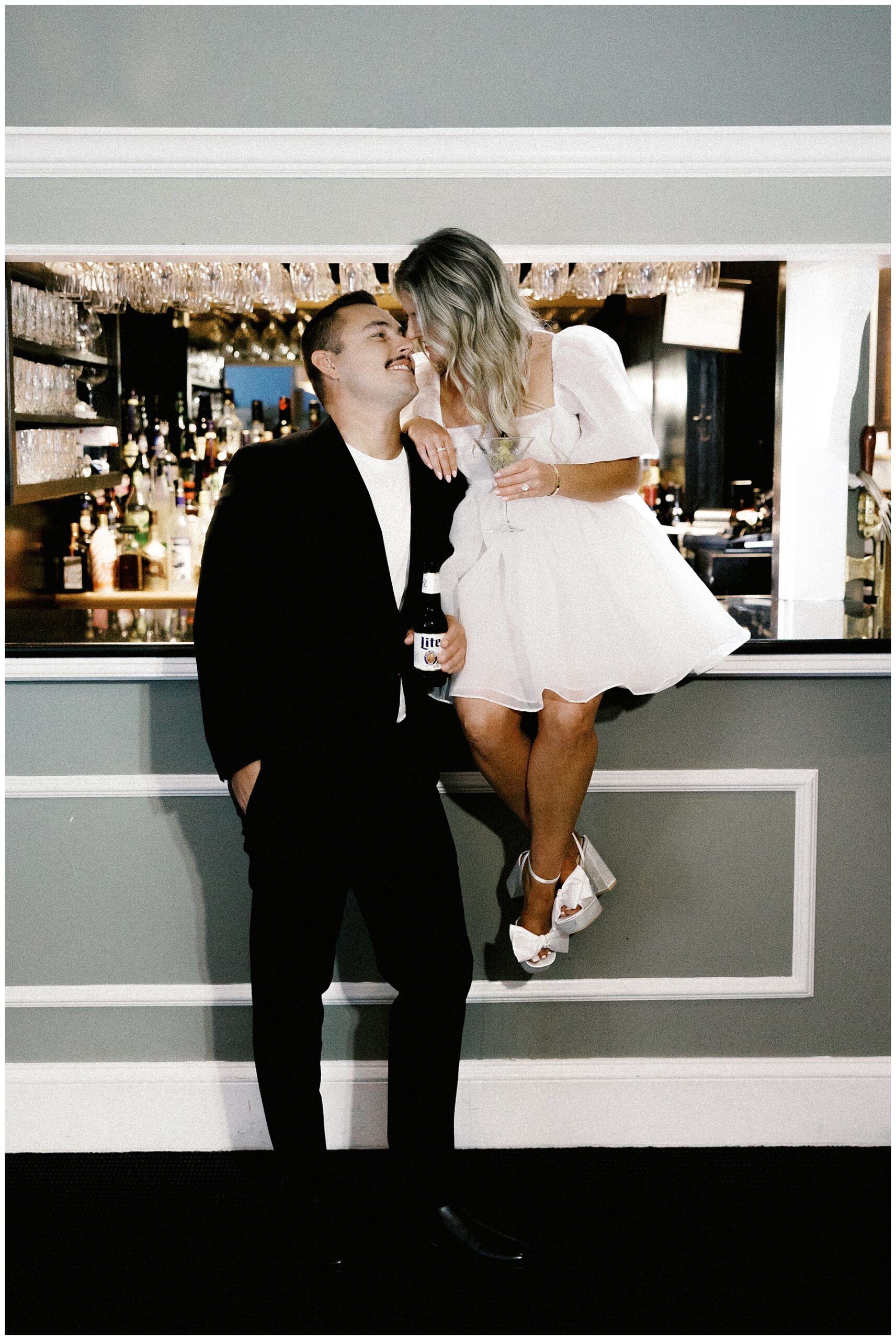 Upscale Romantic Engagement Session at Luciano’s Restaurant