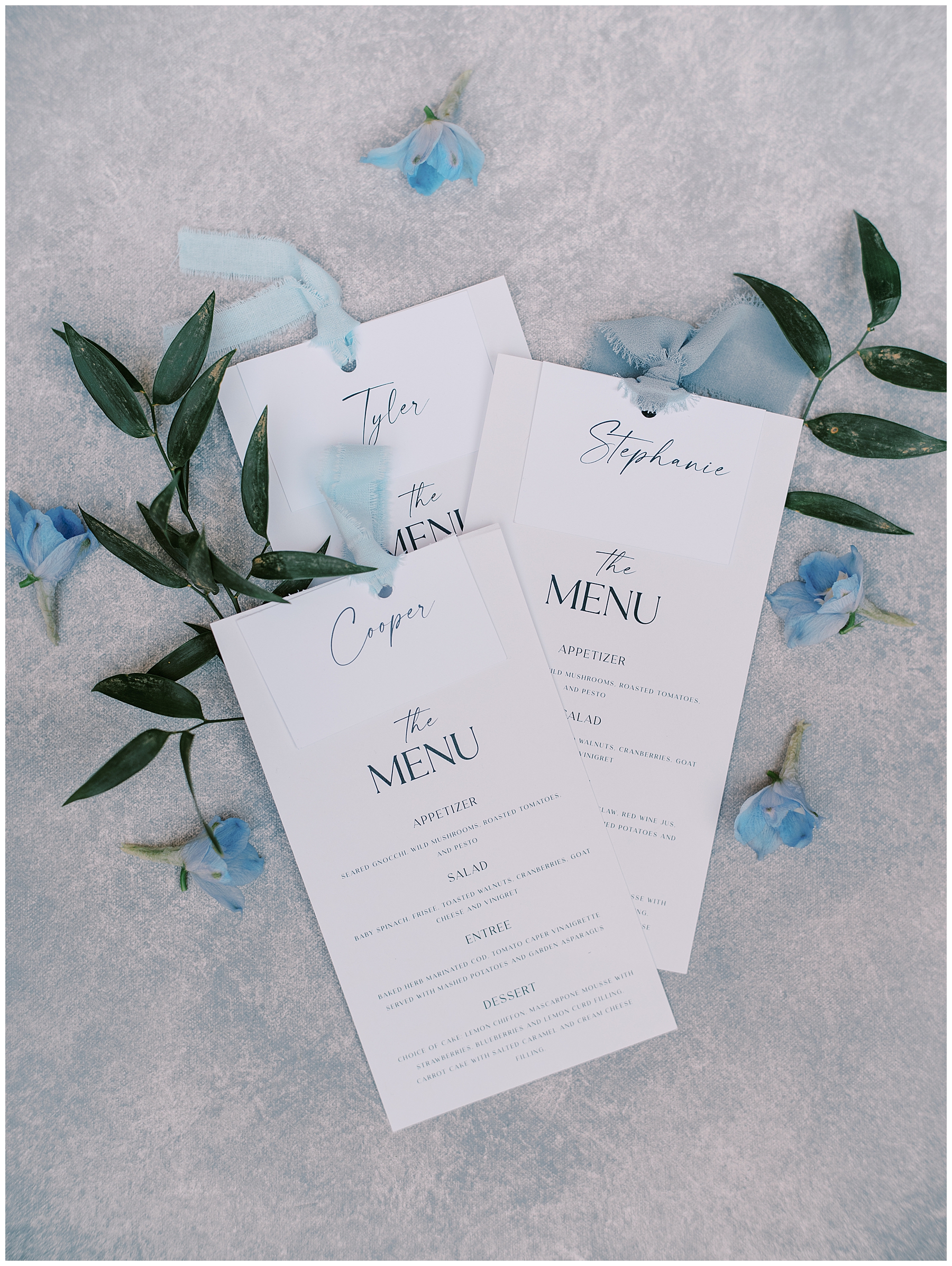 custom wedding menus