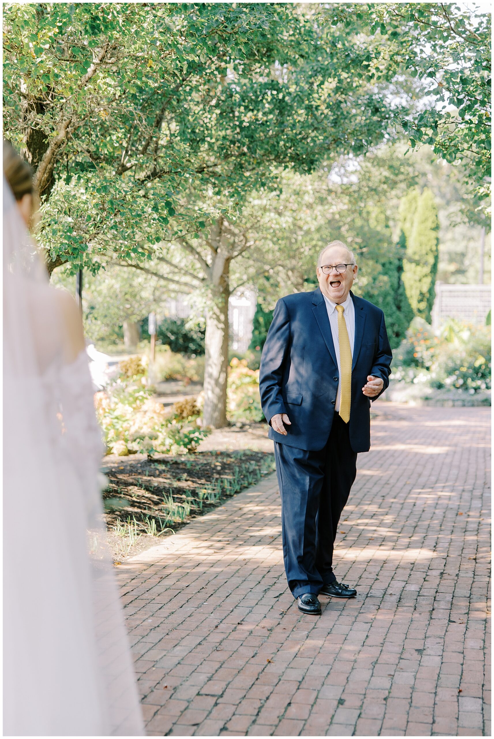 father-daughter first look from Intimate Wequassett Resort Wedding in Cape Cod