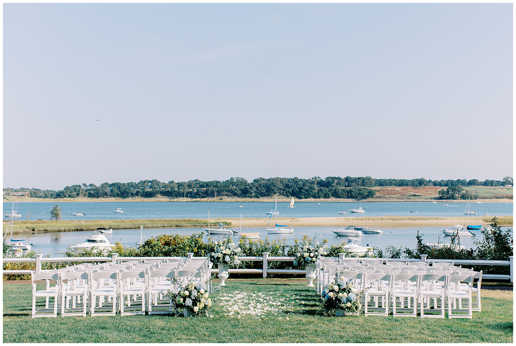 Intimate Wequassett Resort Wedding ceremony in Cape Cod by the water