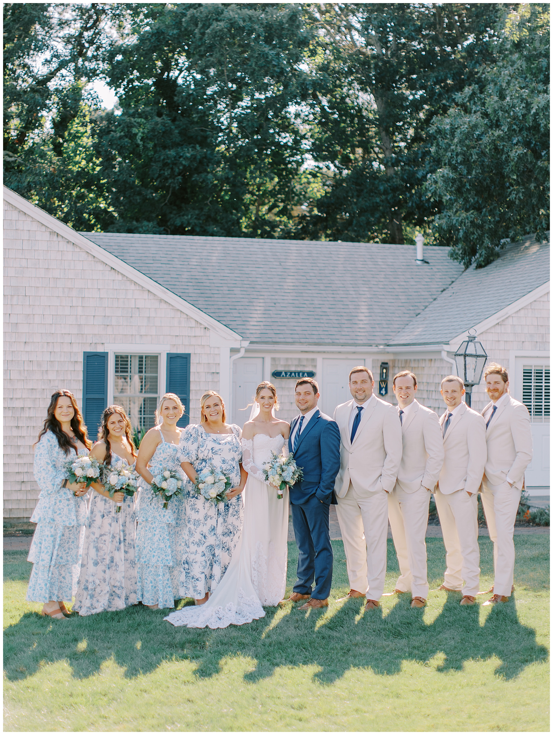 wedding party portraits from Intimate Wequassett Resort Wedding in Cape Cod
