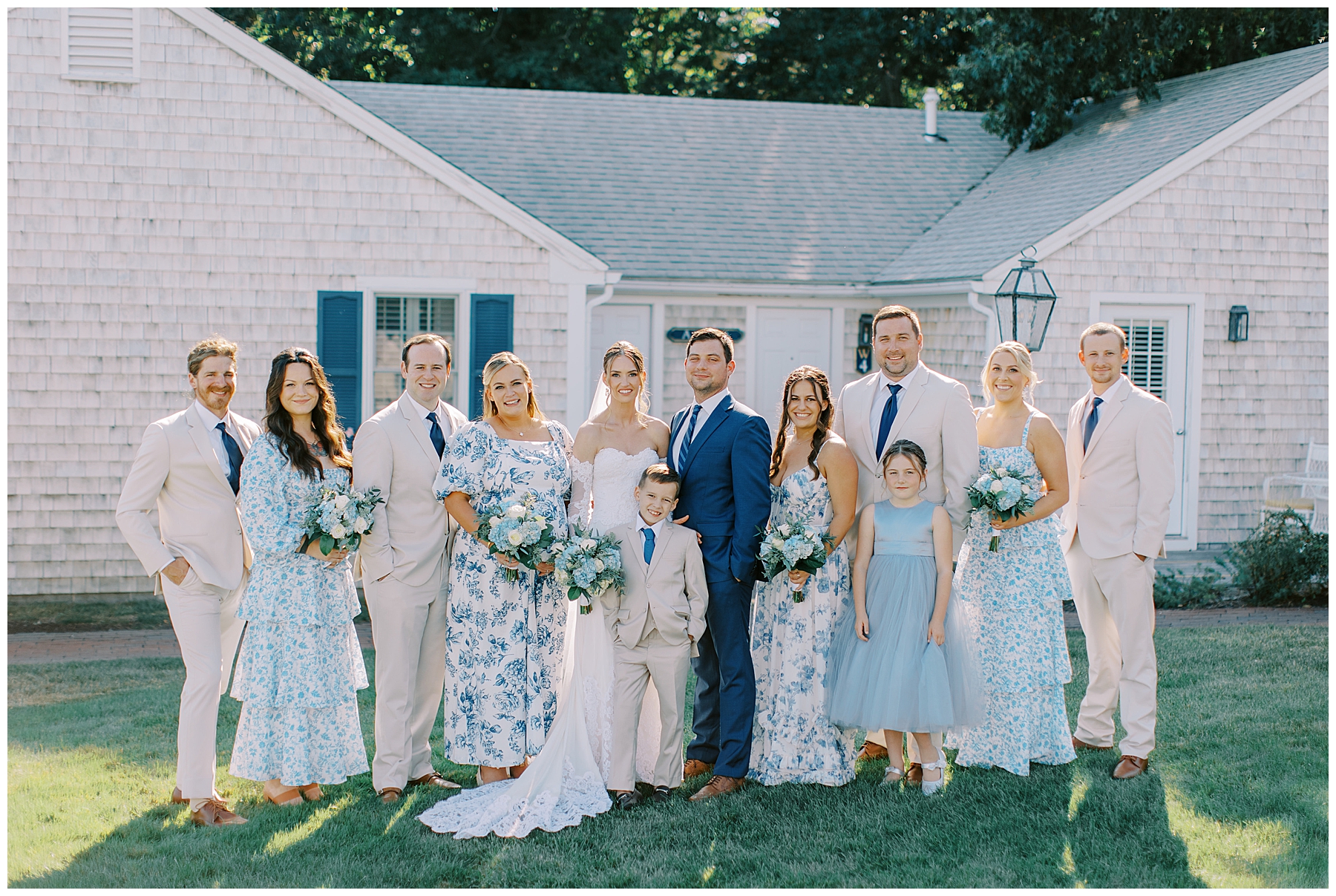wedding party portraits from Intimate Wequassett Resort Wedding in Cape Cod
