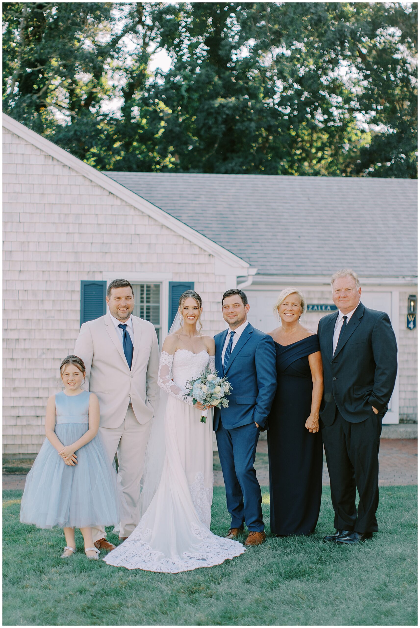 family portraits from Intimate Wequassett Resort Wedding in Cape Cod