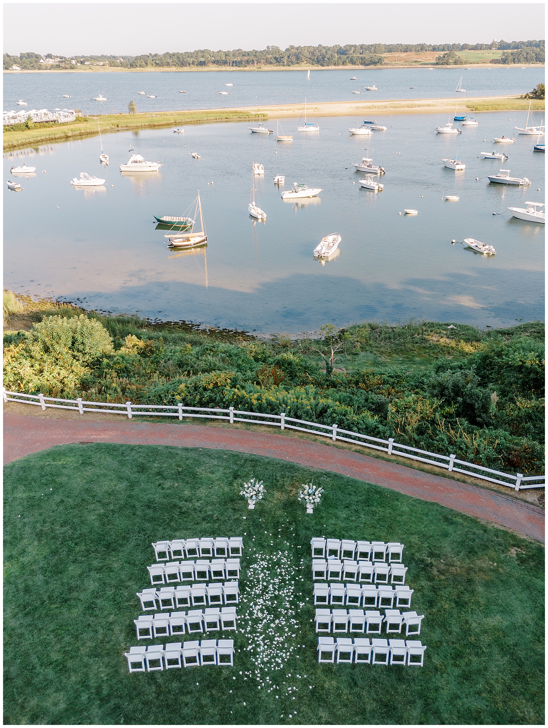 Intimate Wequassett Resort Wedding ceremony in Cape Cod by the water