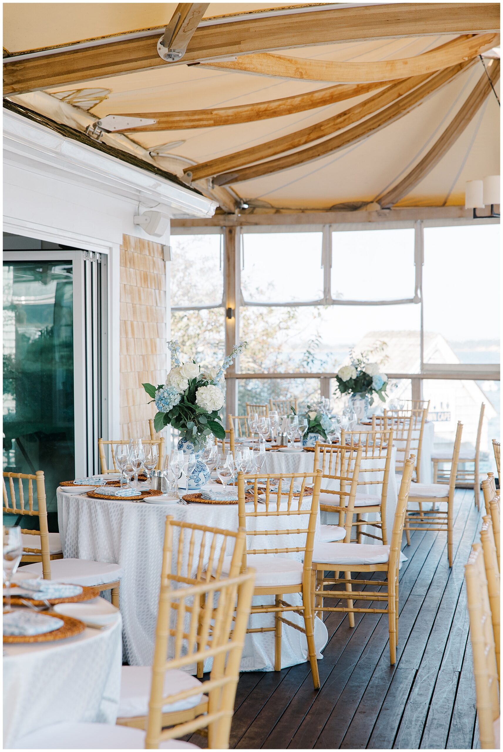 elegant wedding reception at Wequassett Resort in Cape Cod
