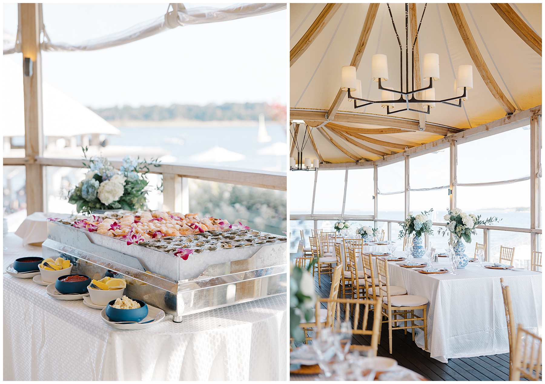 Intimate Wequassett Resort Wedding reception in Cape Cod by the water