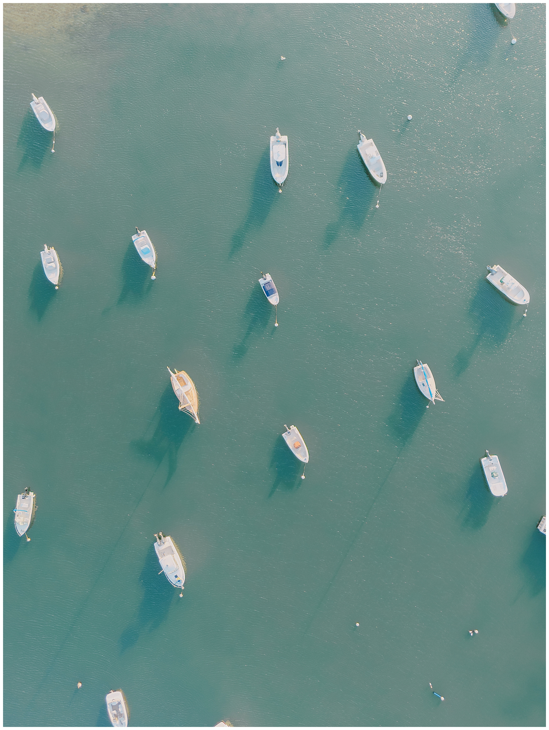 aerial photo of boats in the water