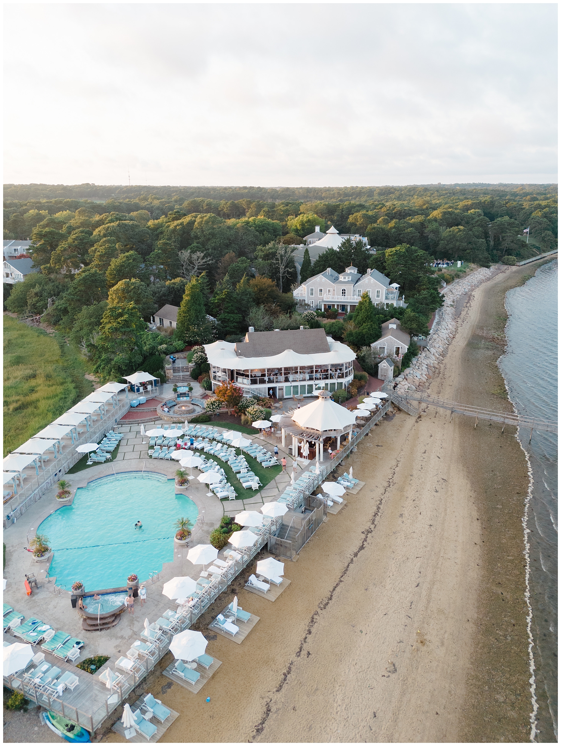 aerial photo of the luxurious Wequassett Resort and Golf Course in Cape Cod