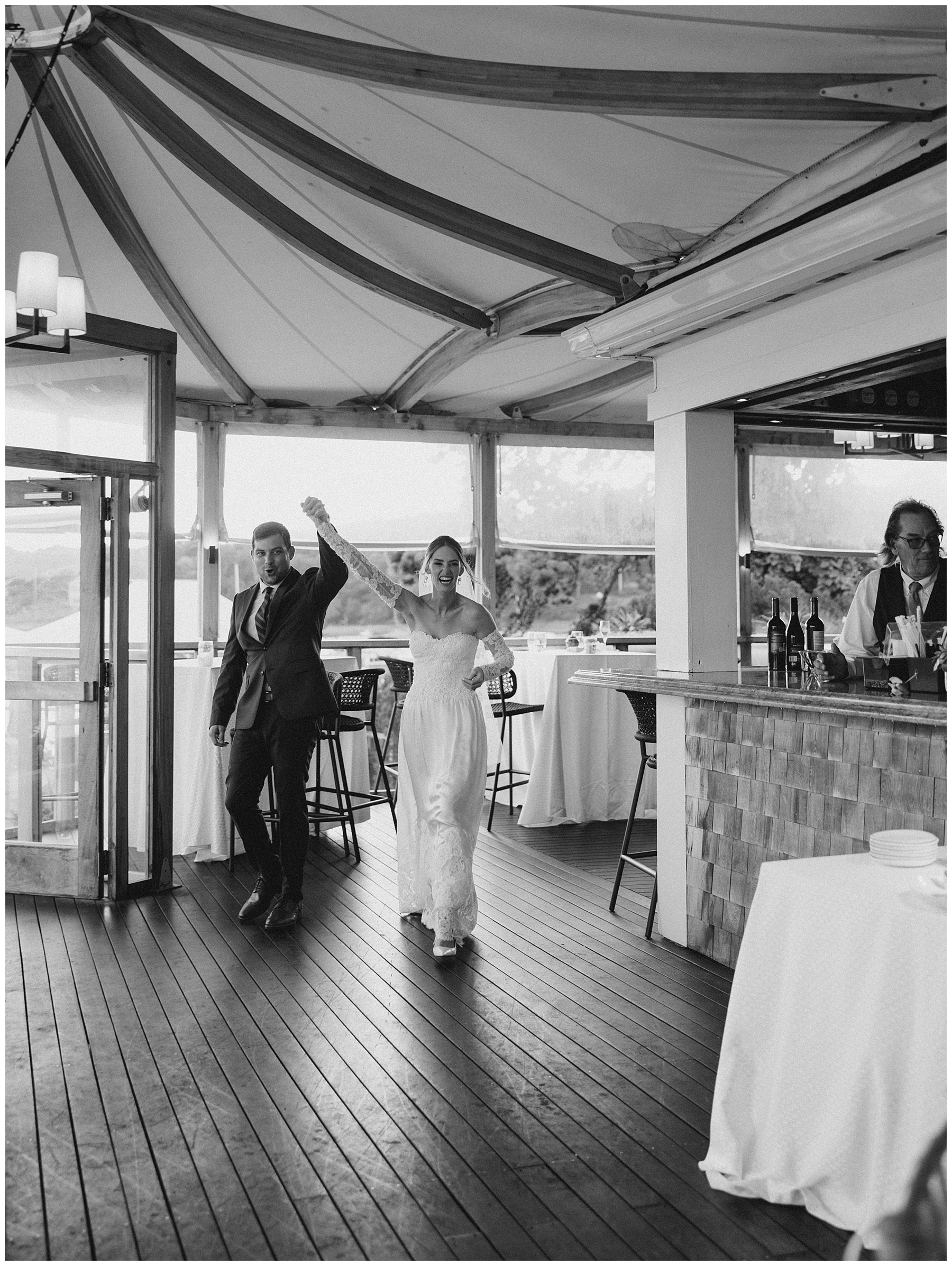 Newlyweds enter reception
