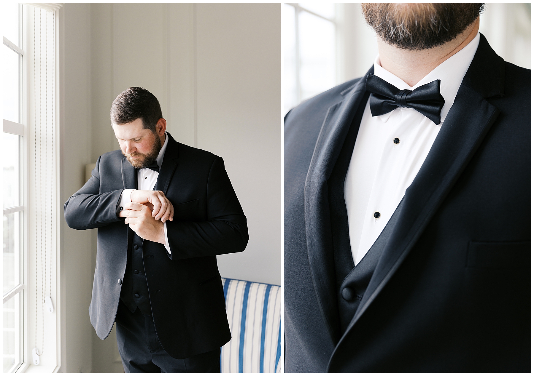 groom gets ready for wedding