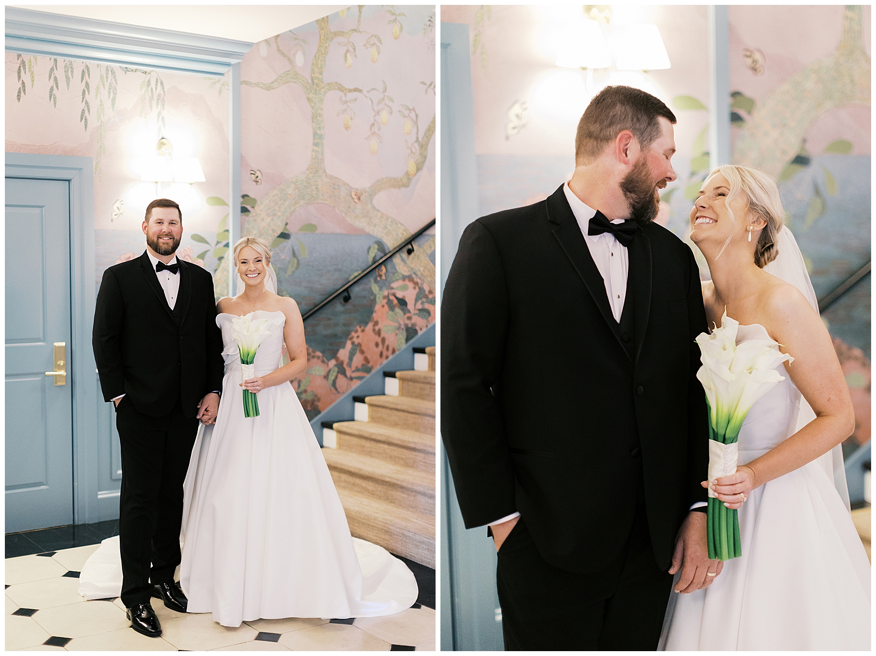 first look portraits from Gardiner House wedding in Newport, RI