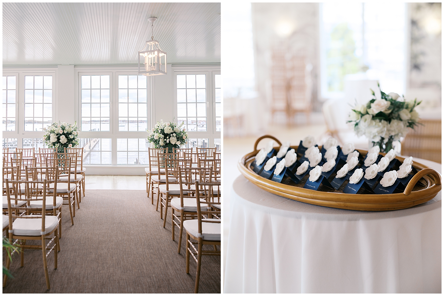 wedding ceremony details at Gardiner House