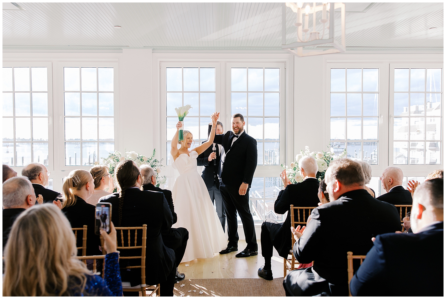Newlyweds celebrate after being pronounced husband and wife