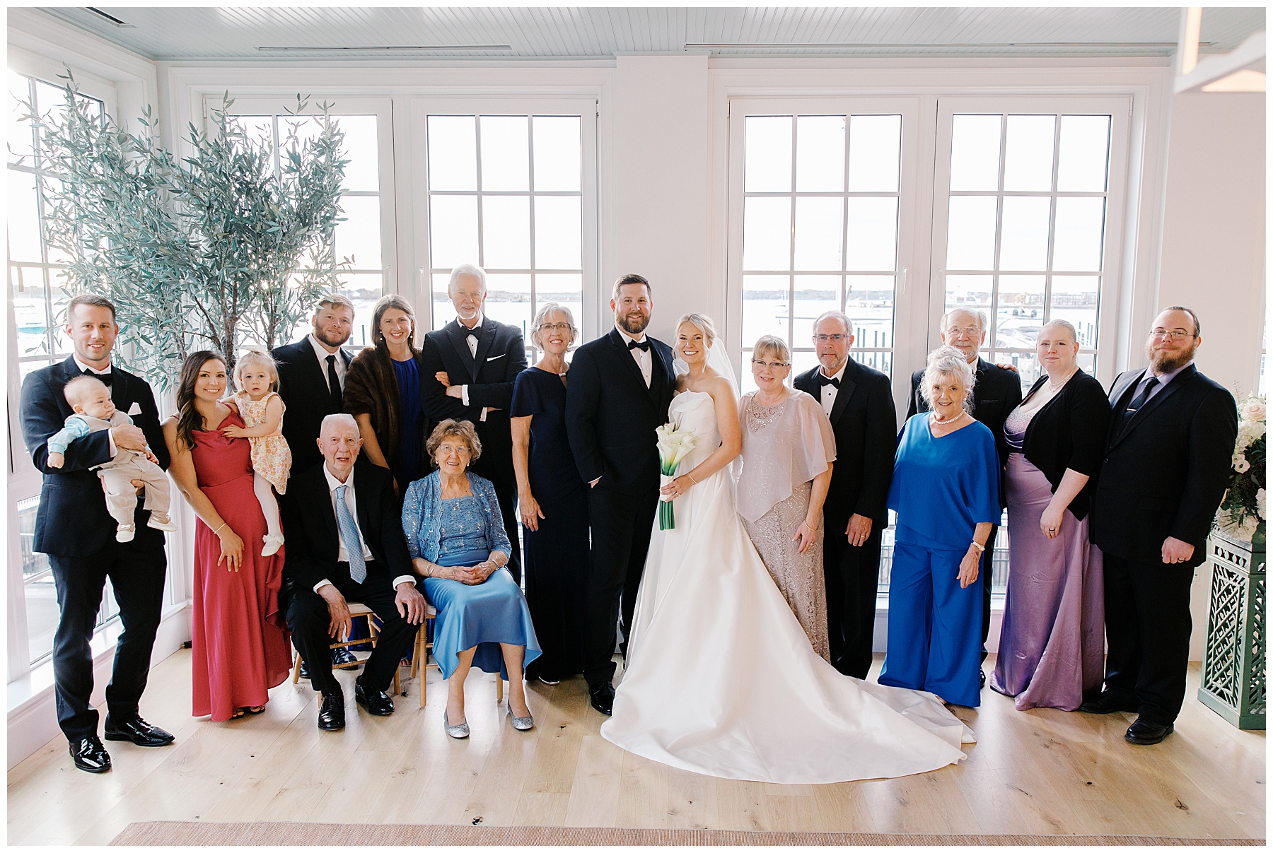 family portraits from Gardiner House wedding in Newport, RI