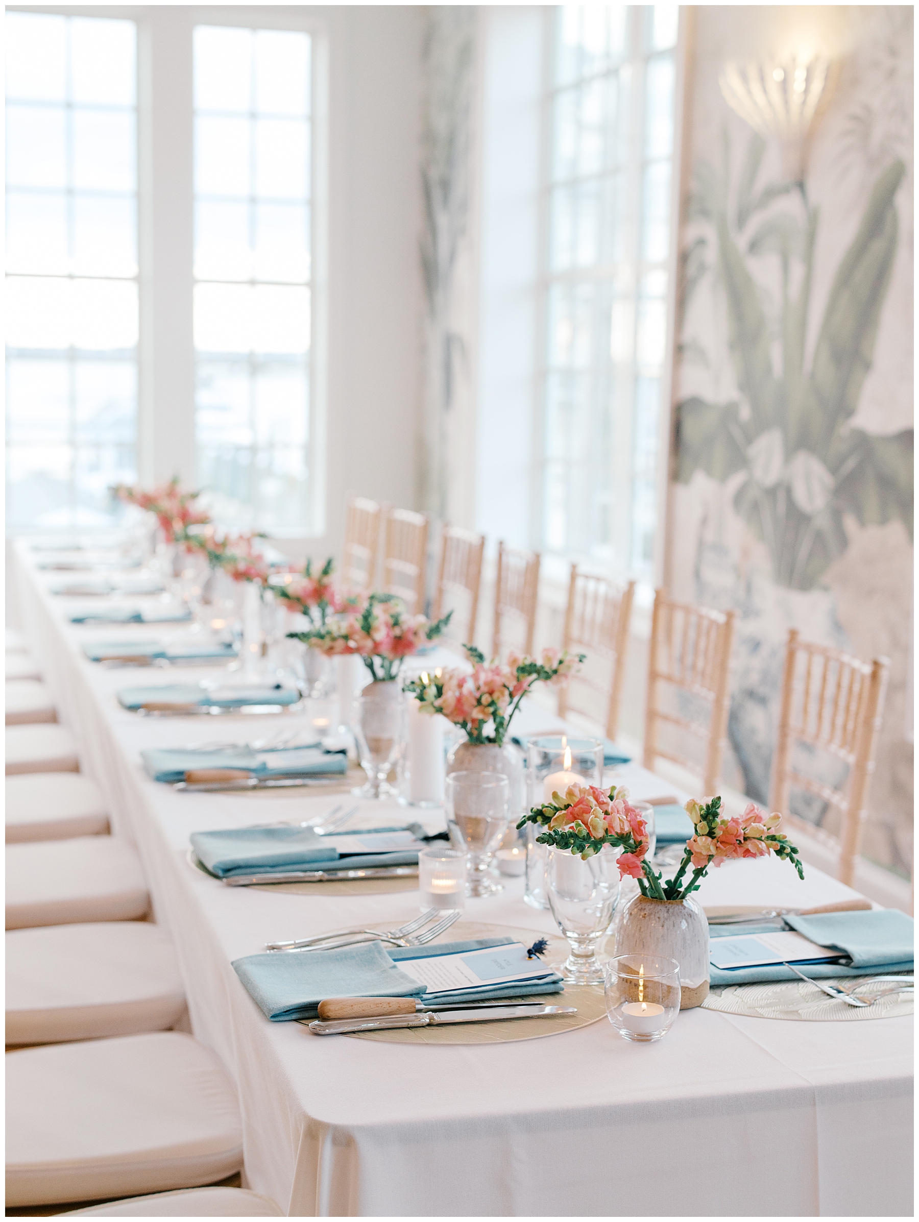 elegant wedding reception at Gardiner House in Newport, RI