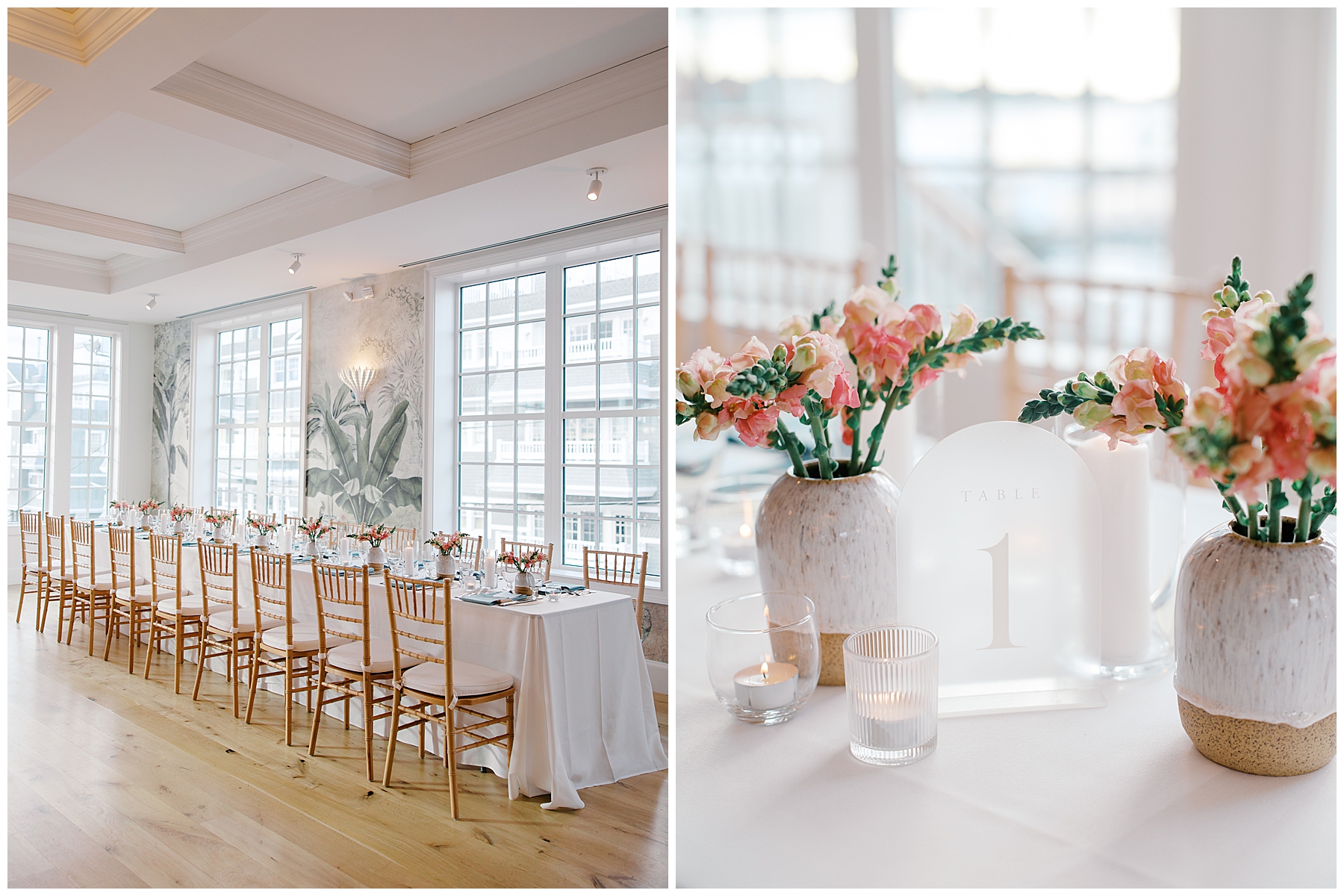 Gardiner House wedding reception details in Newport, RI