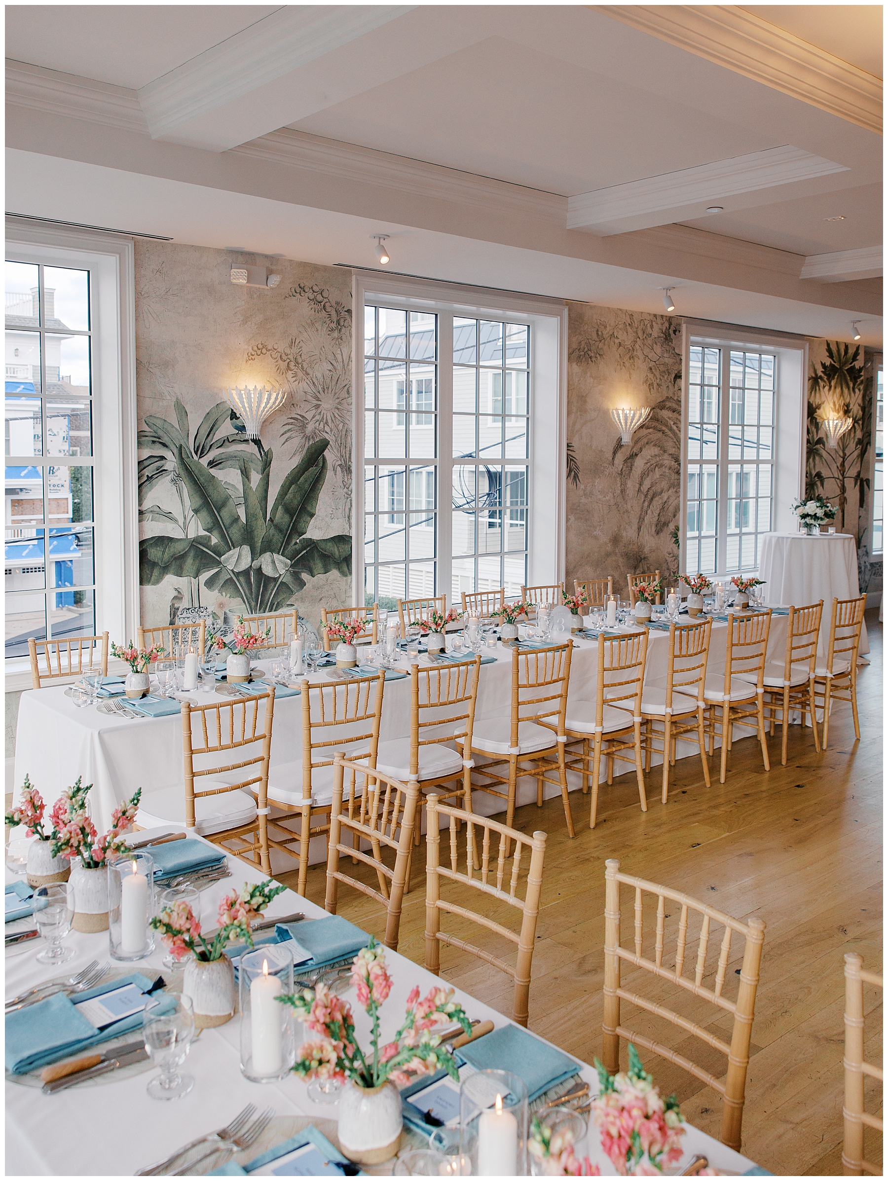 Reception details and decor at Gardiner ballroom in Newport, RI