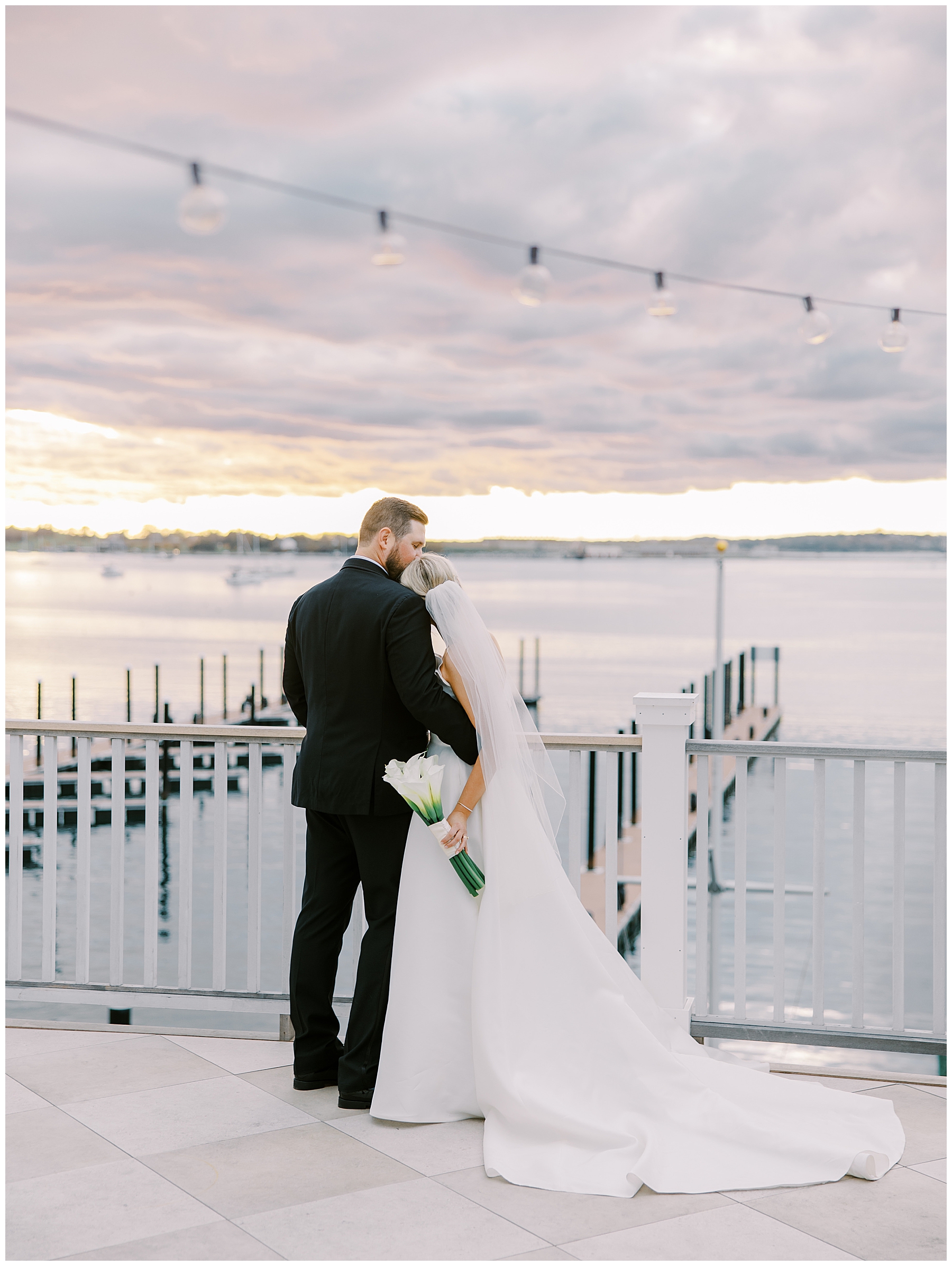 romantic wedding photos by the water in Newport, RI