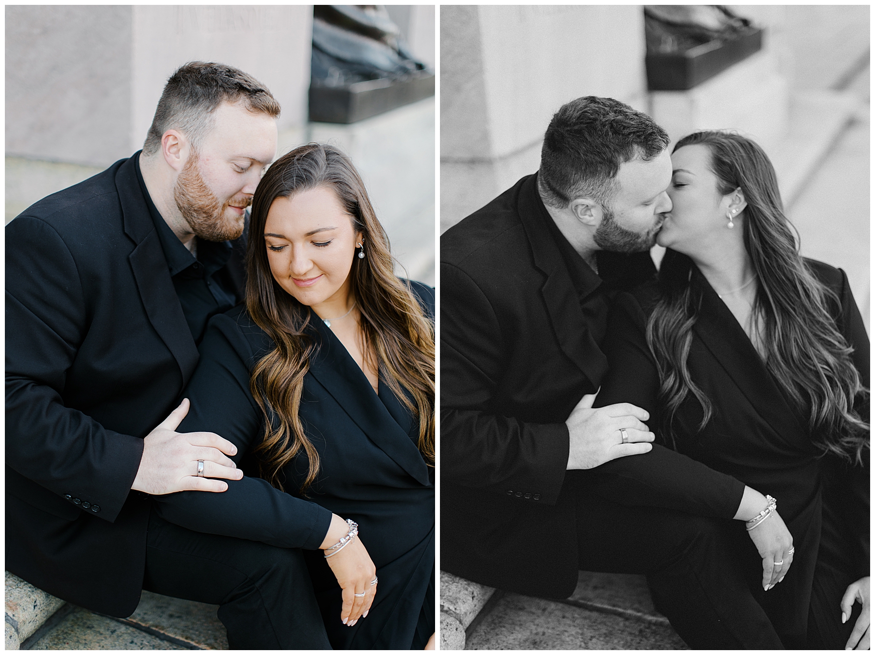 Boston Engagement Photos at Boston Public Library and Back Bay Area